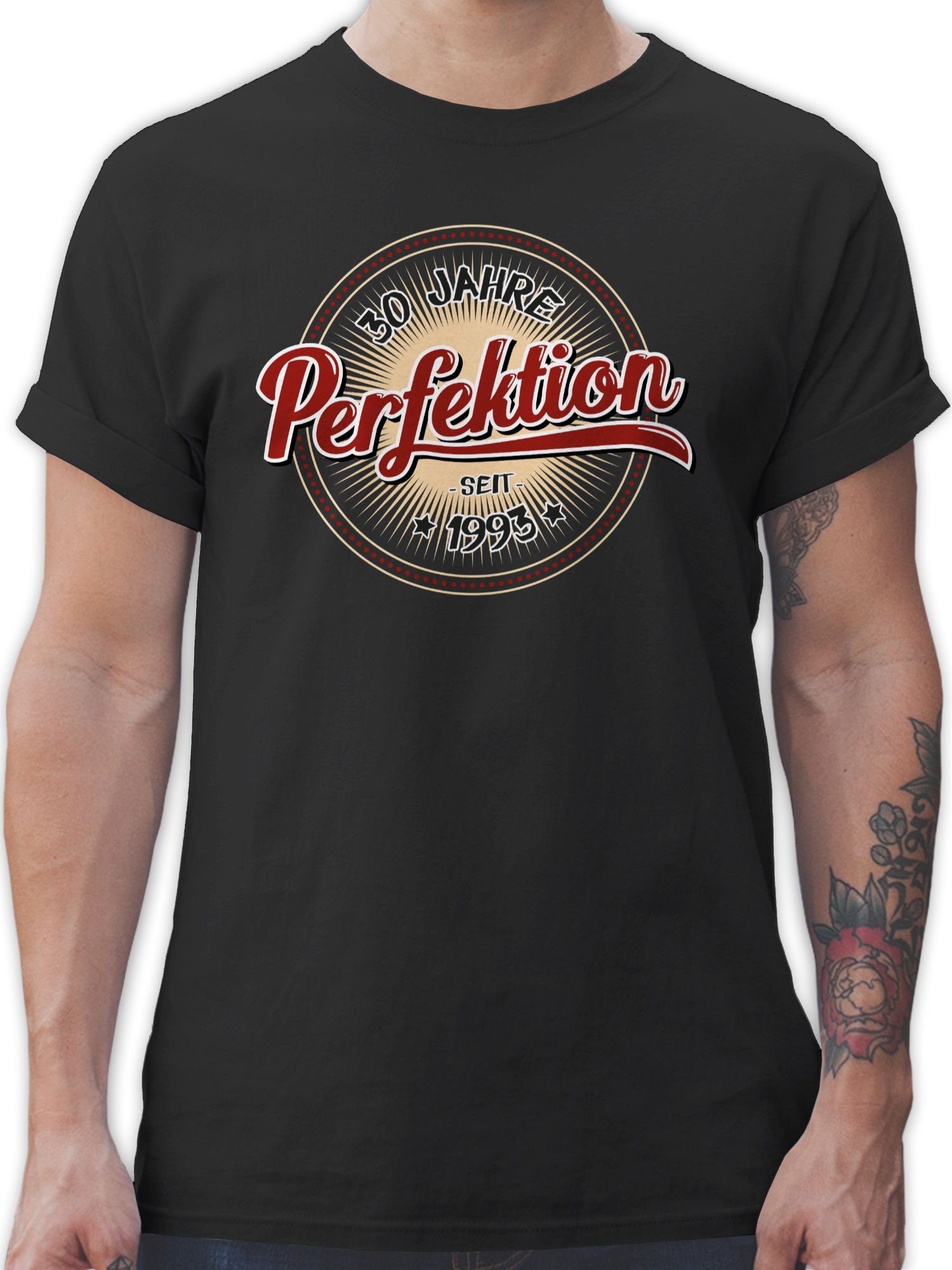 Shirtracer T-Shirt Dreißig Jahre Perfektion seit 1993 30. Geburtstag 1 Schwarz | T-Shirts