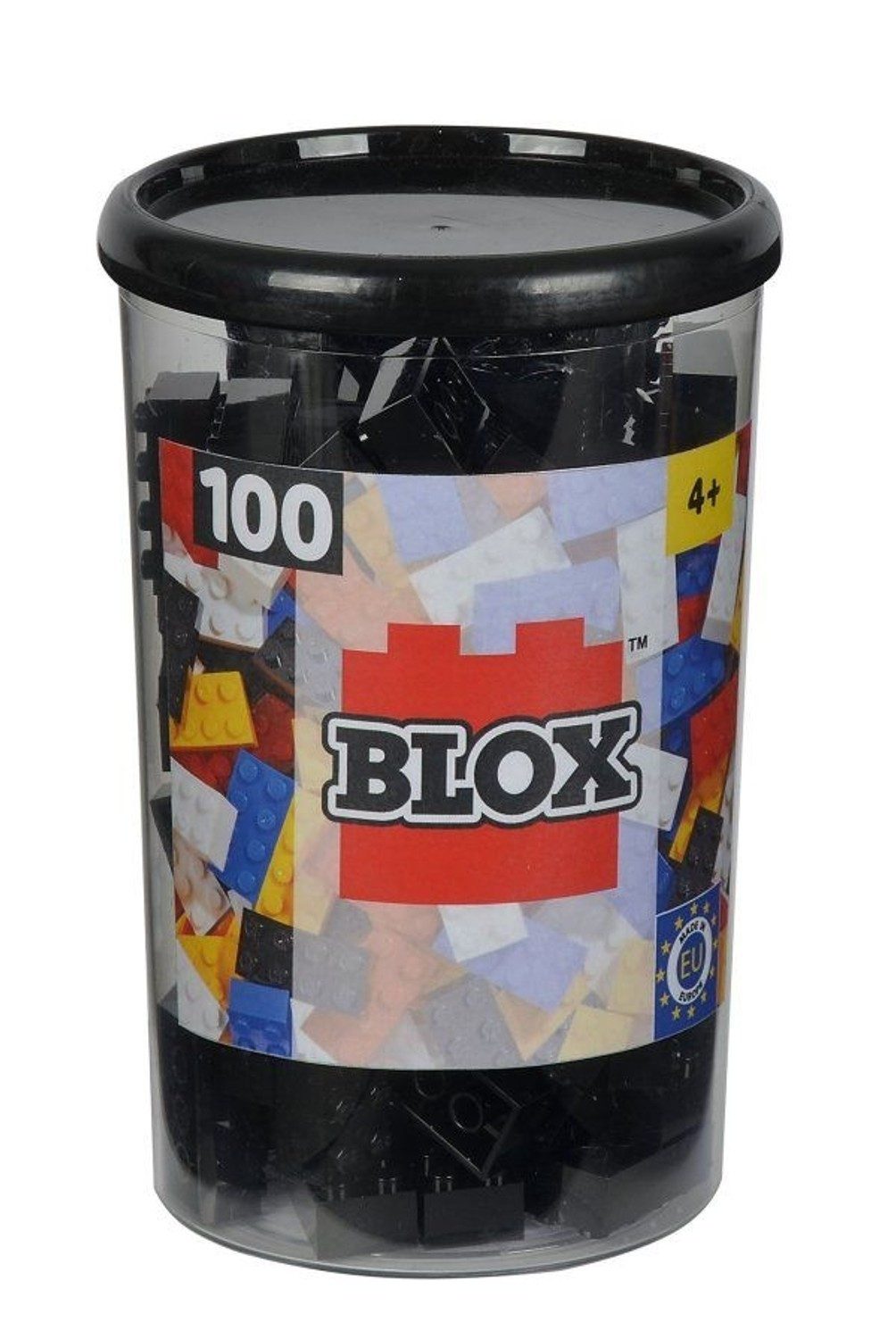 Blox Blox 100 schwarze 8er Steine in Dose Konstruktionsspielsteine, (Blox 100 schwarze 8er Steine in Dose)