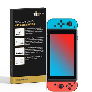 Protectorking Schutzfolie 3x Panzerfolie für Nintendo Switch Displayschutz Schutzfolie KLAR, (3-Stück), ANTI-SPLITTER