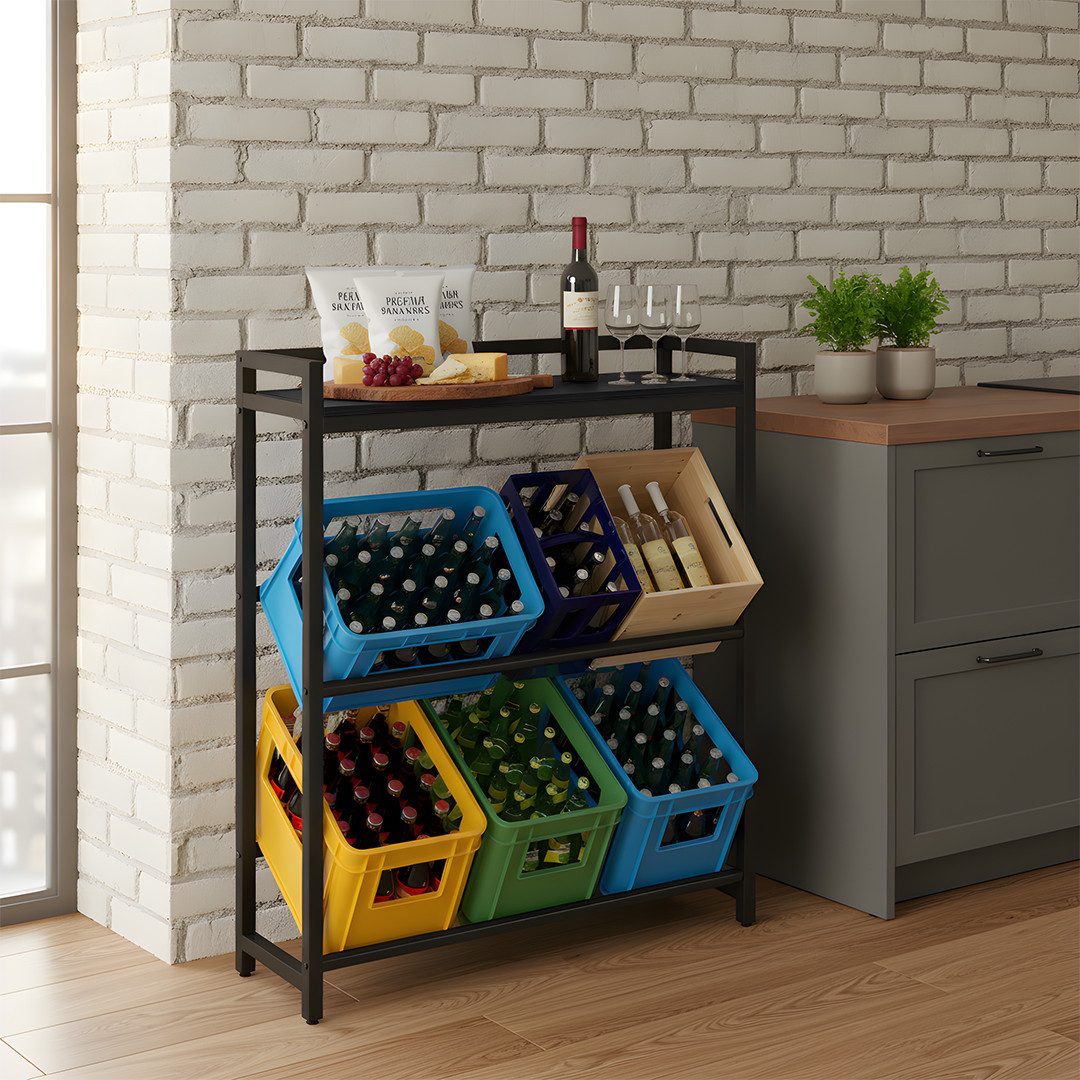 STEELSØN Flaschenregal Astris mit Ablage, Platz für 6 Getränkekisten, mit s günstig online kaufen