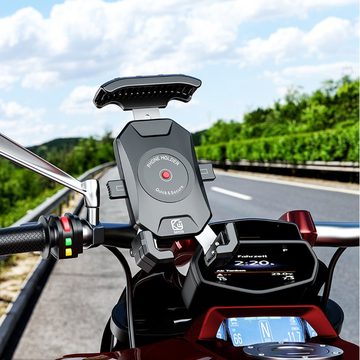 GelldG Handyhalterung Motorrad, Handyhalter Fahrrad, 360° Drehung Halterung Handy-Halterung