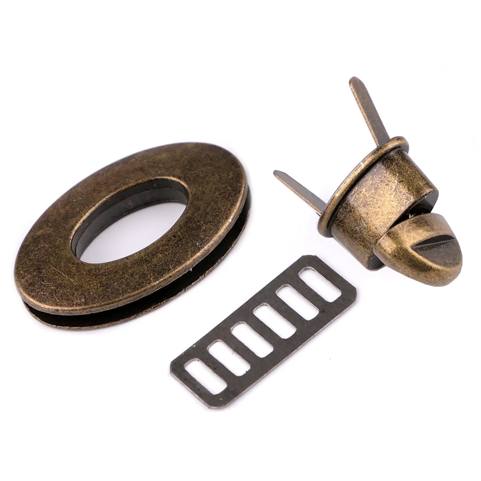 maDDma Set Metall Mappenverschluss Drehverschluss 27x30mm oval Gurtstecker