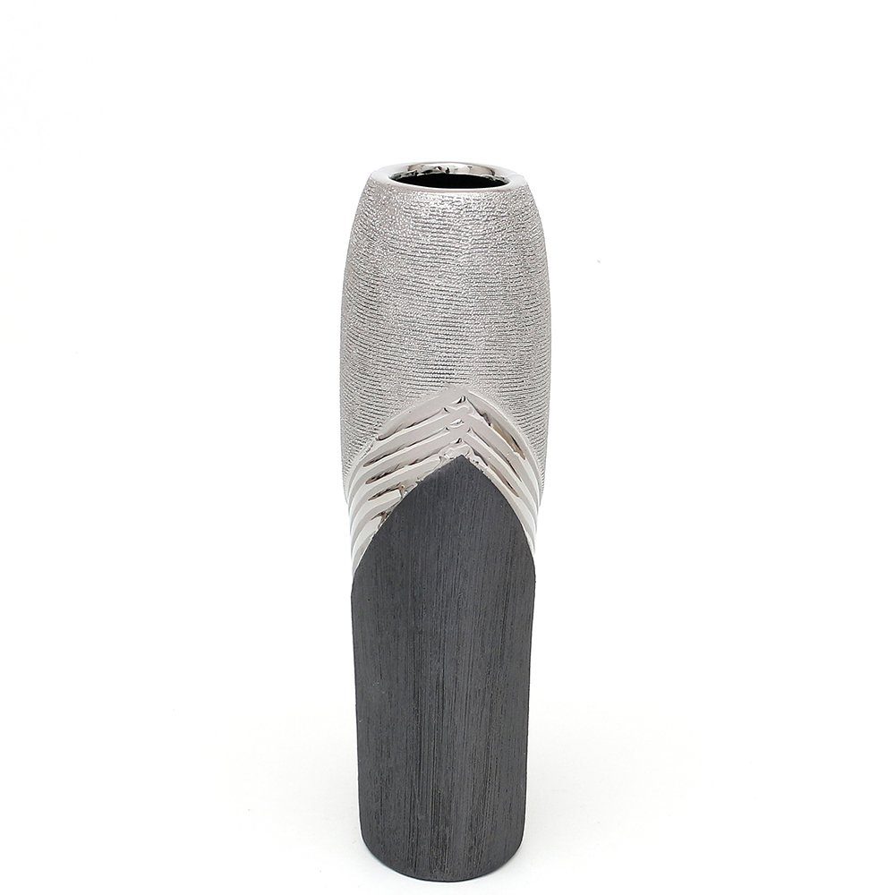 Dekovase moderne in Deko Dekohelden24 silber- Designer Vase Edle St) (1 Keramik