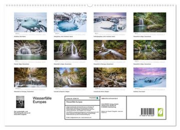 CALVENDO Wandkalender Wasserfälle Europas (Premium, hochwertiger DIN A2 Wandkalender 2023, Kunstdruck in Hochglanz)