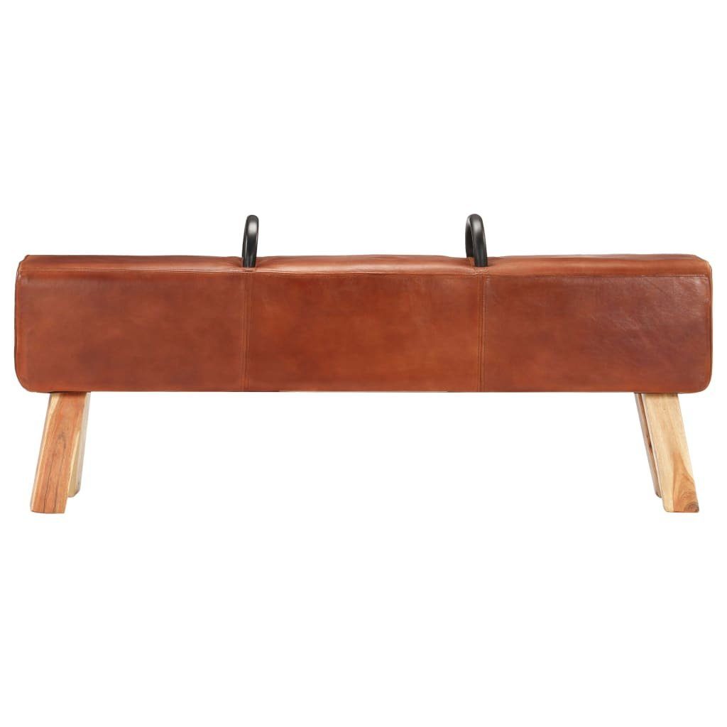vidaXL Sitzbank Vintage Turnbock-Bank mit Griffen Echtes Ziegenleder
