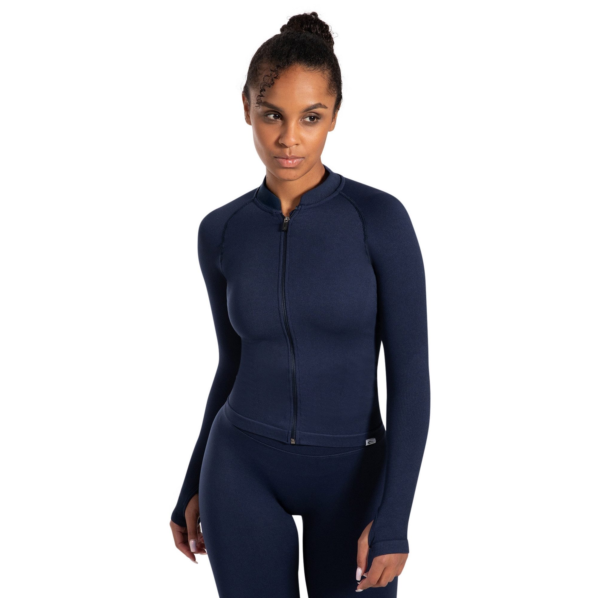 Smilodox Trainingsjacke Revia, Slim Fit Laufjacke mit Stehkragen & Daumenöffnungen, Workout Fitness Oberteil, elastisches Funktionsmaterial, Sportjacke