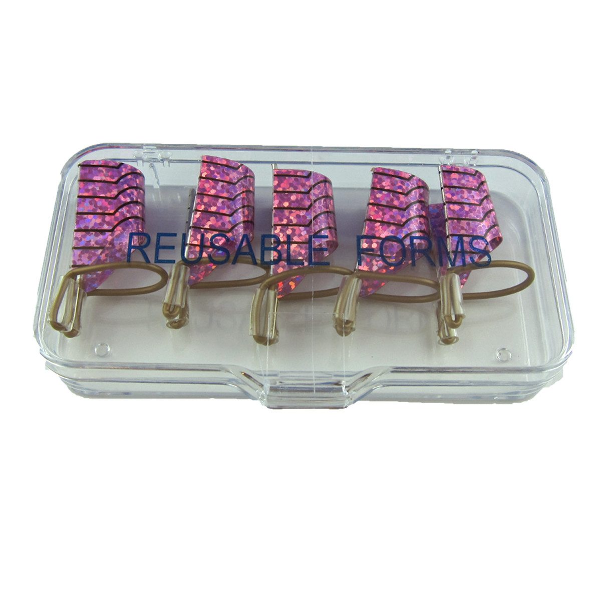 Sun Garden Nails Nageldesign Zubehör Mehrweg Nagel Schablonen F0-18 pink 5 Stück - Nail Modellierschablonen, wiederverwendbar