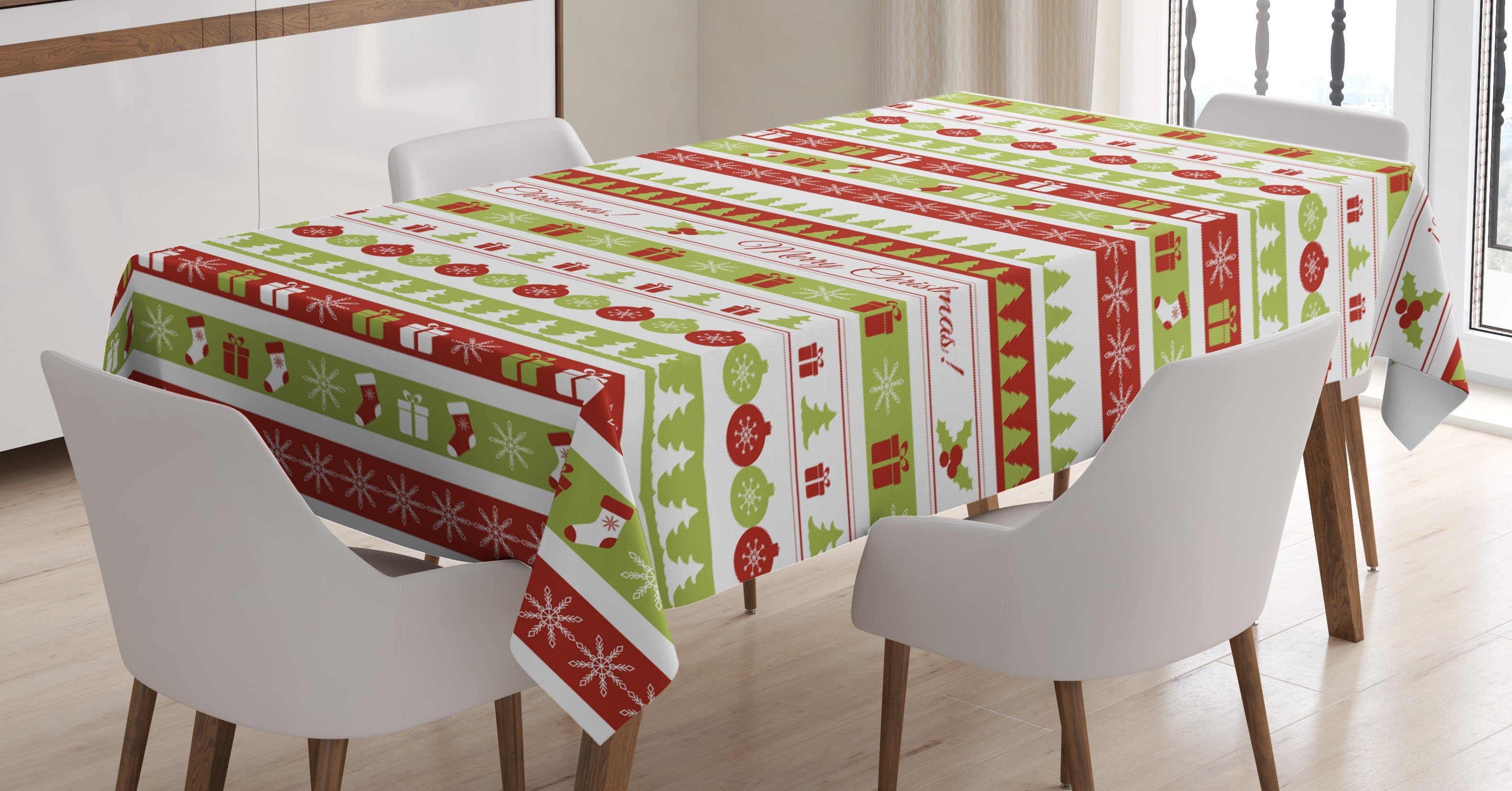 Bereich Tischdecke geeignet Ceremony Klare Abakuhaus Farbfest Farben, Außen Für Weihnachten Weihnachten den Waschbar Wörter