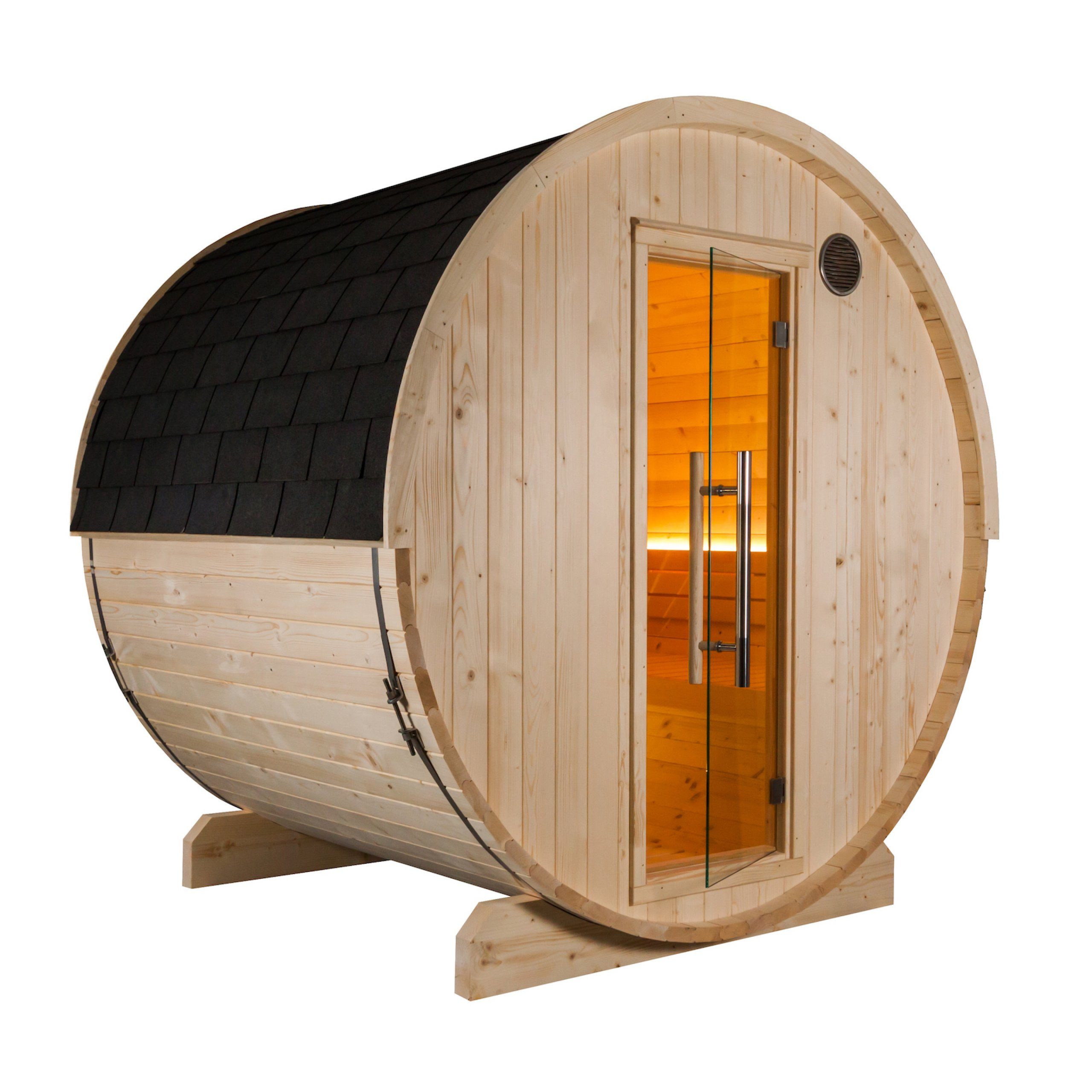 Fasssauna Sentiotec Kuusi 180 Fasssauna aus Fichte Gartensauna mit