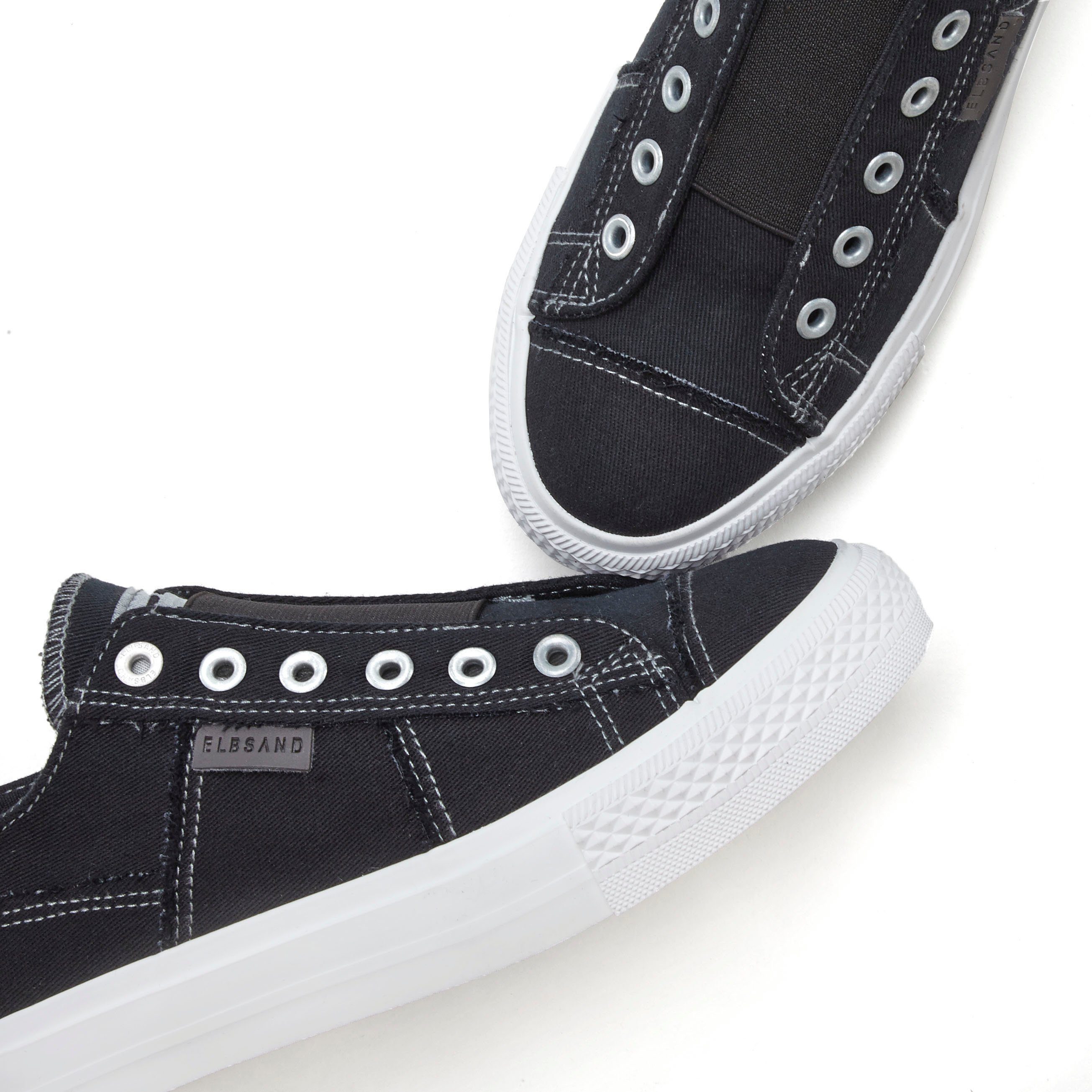 Elbsand Halbschuh, Slipper, Freizeitschuh, Stoffschuhe, Textilschuhe Sneaker Slip-On-Sneaker aus Textil zum Reinschlüpfen mit elastischem Einsatz