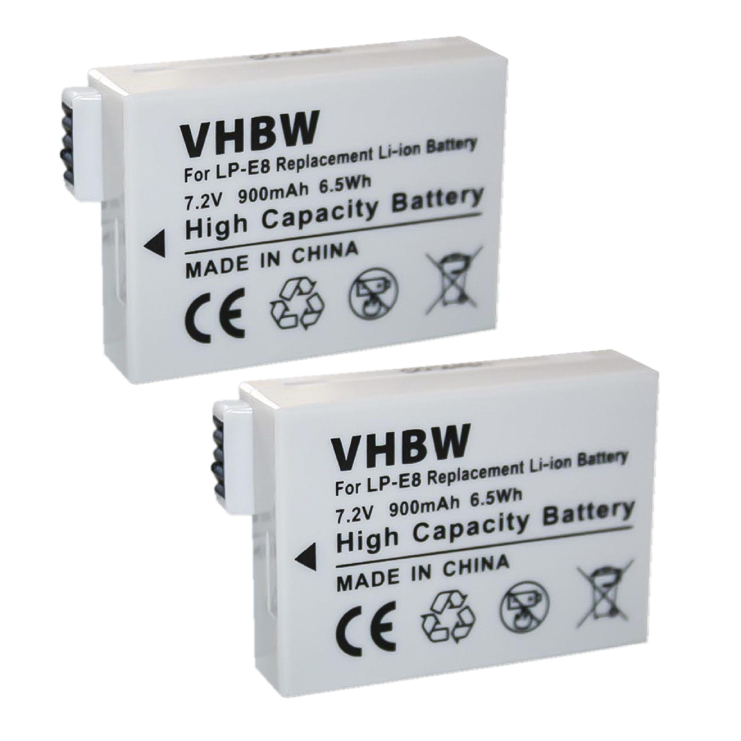 vhbw Ersatz für Canon LP-E8 für Kamera-Akku Li-Ion 900 mAh (7,2 V)