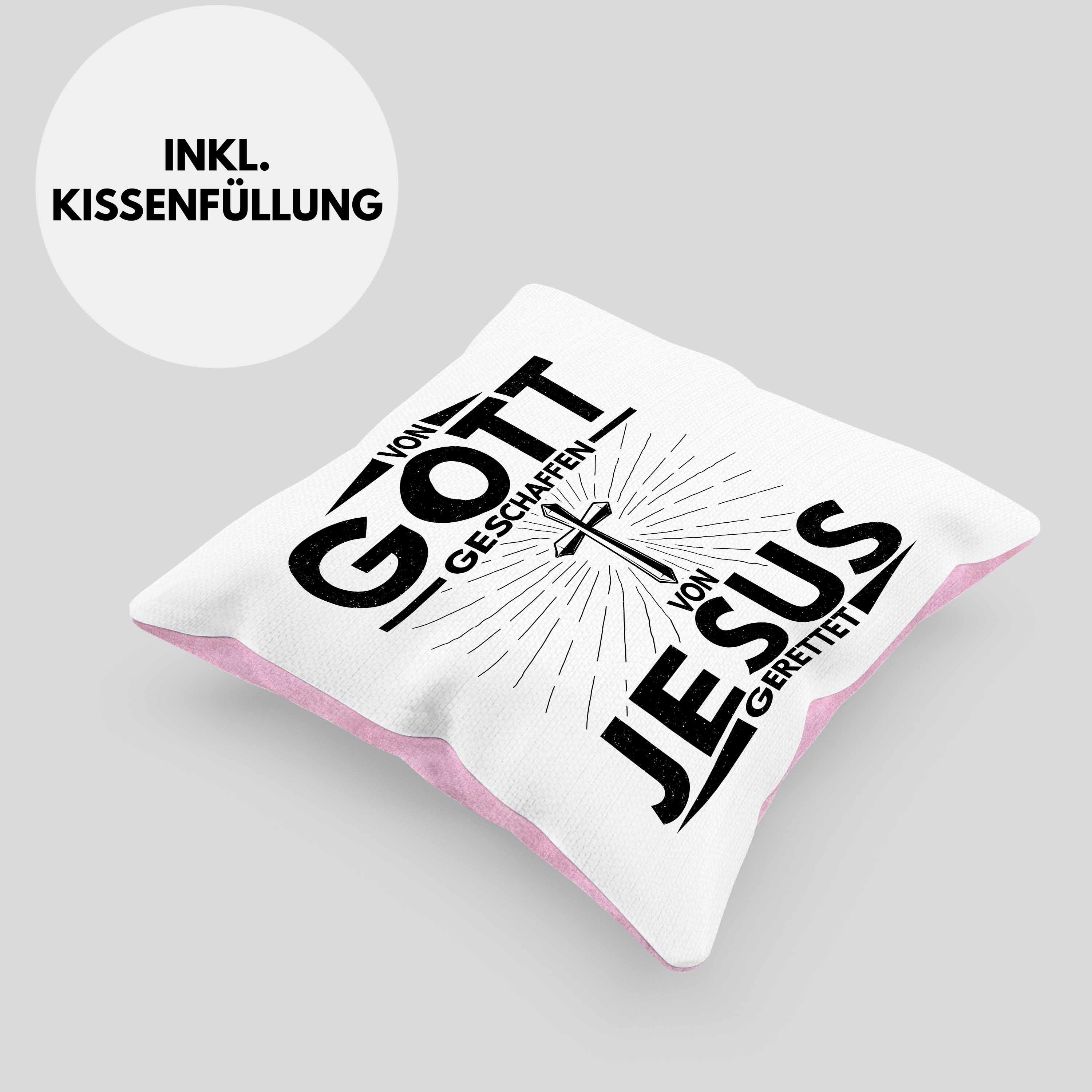 Galuben Füllung Kirche Geschenk Trendation Geschenk Ostern Rosa Christentum Kissen 40x40 mit Christ Trendation Dekokissen Dekokissen -