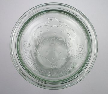 WECK Einmachglas 6 Weck Einkochgläser Sturzform 370 ml RR 100 mit Deckel Nr.741