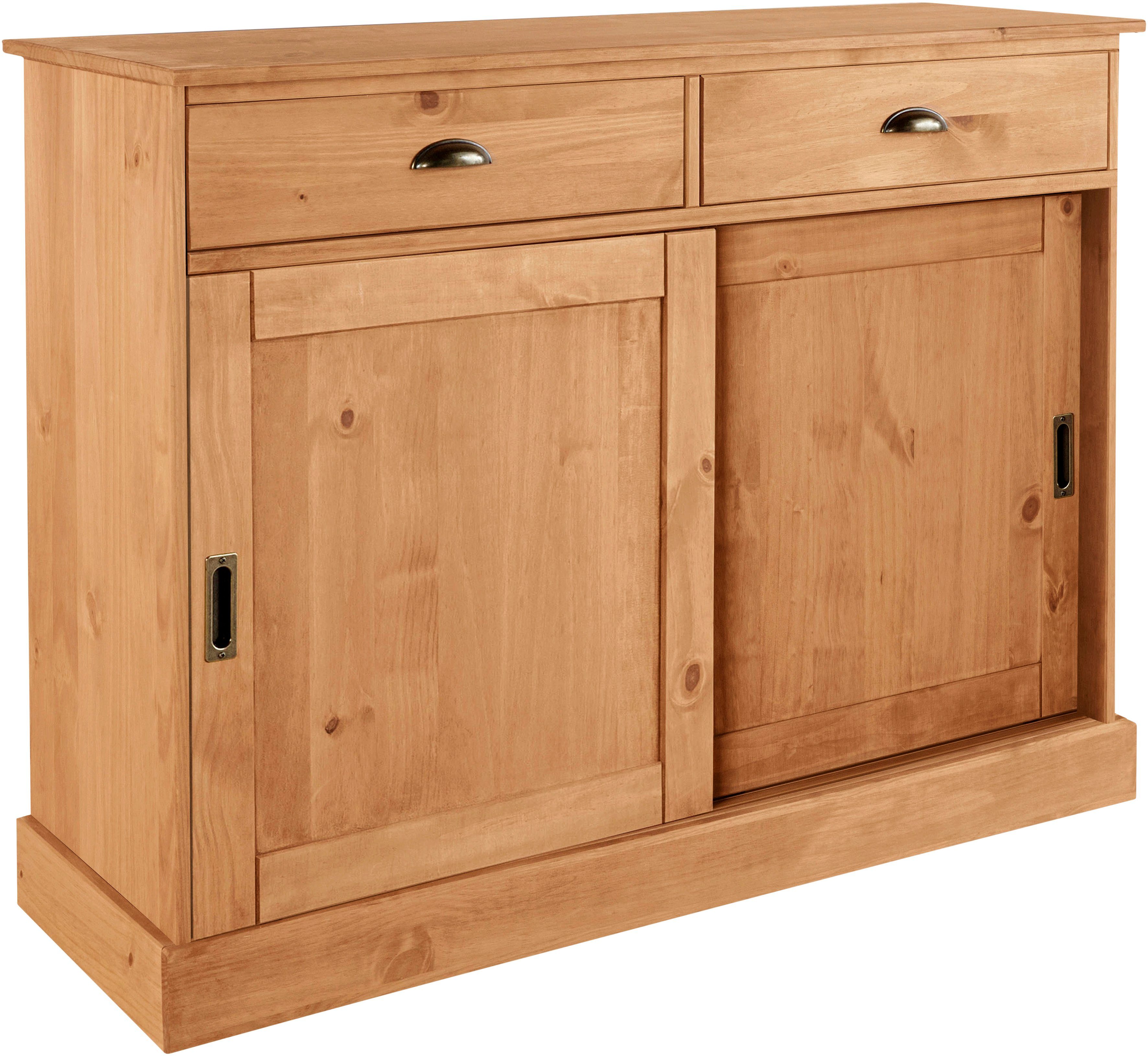 OTTO home Sideboard Schröder, Kommode, 2 Schiebetüren, 2 Schubkasten, aus massivem Kiefernholz. Reduzierter Preis € 349,99. Unverbindliche Preisempfehlung € 649,99