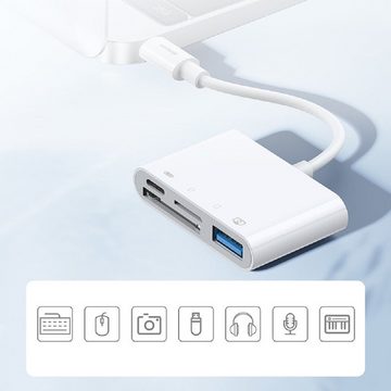 JOYROOM »S-H142 Lightning auf USB OTG 7cm Kartenleser Adapter Micro-SD USB Lesegerät weiß« USB-Adapter