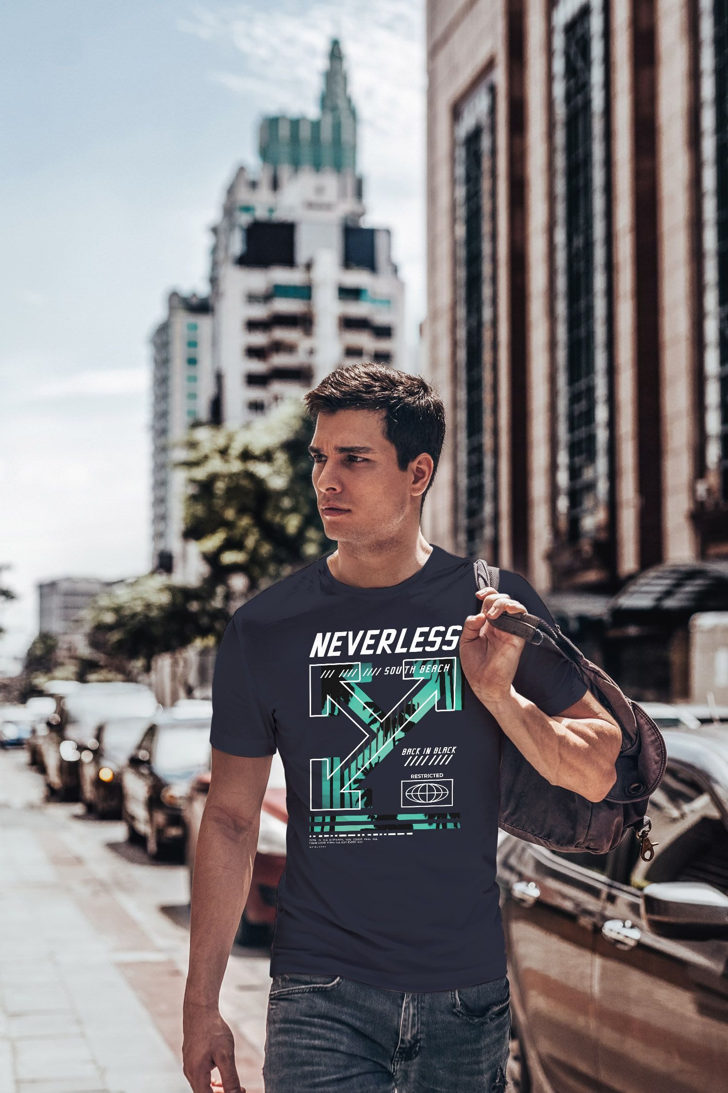 Neverless Print-Shirt Herren T-Shirt Text Print günstig online kaufen