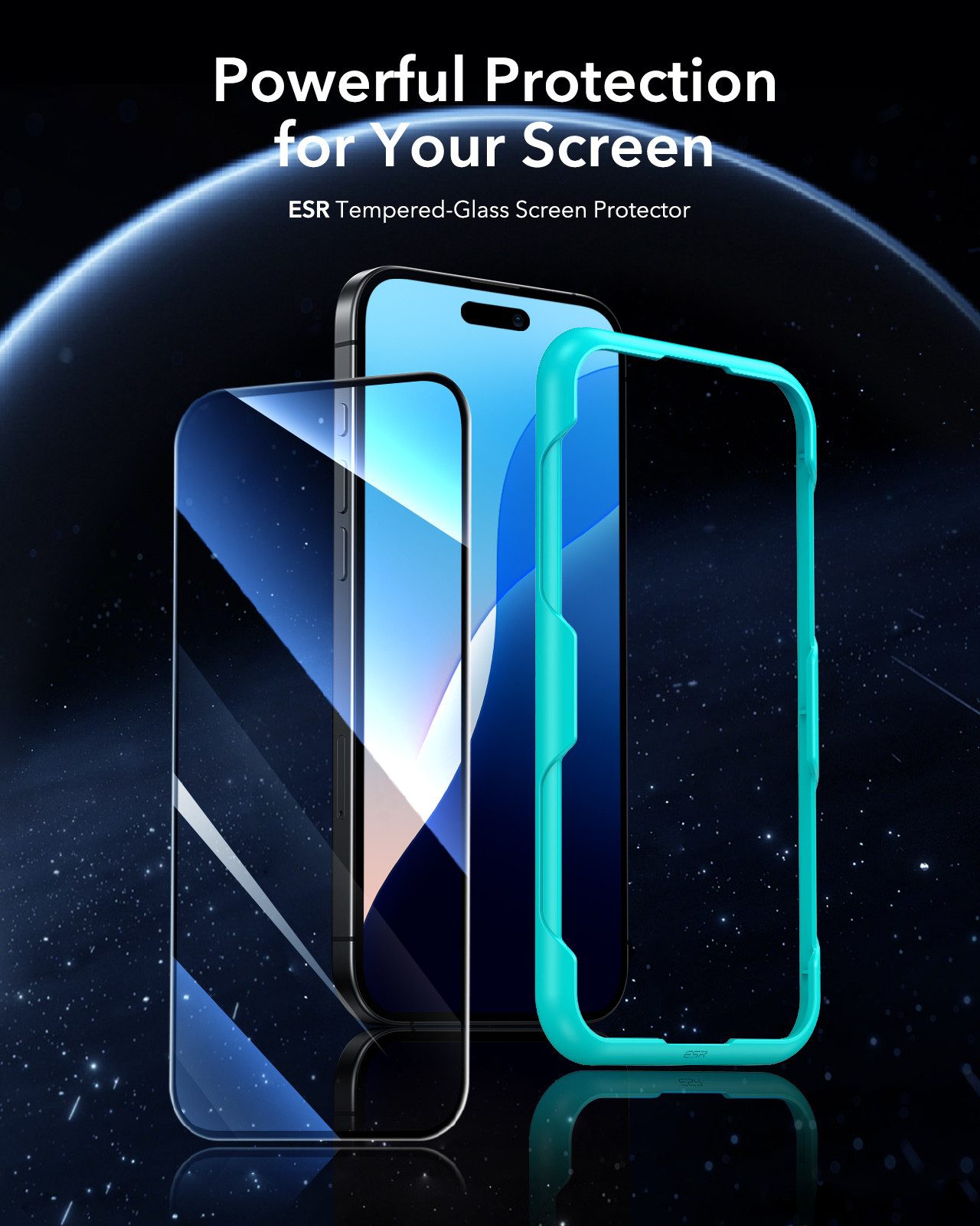 ESR Displayschutzglas Tempered-Glass Displayschutz für iPhone 16, iPhone 15, Starke Kratzfestigkeit, HD-Klarheit