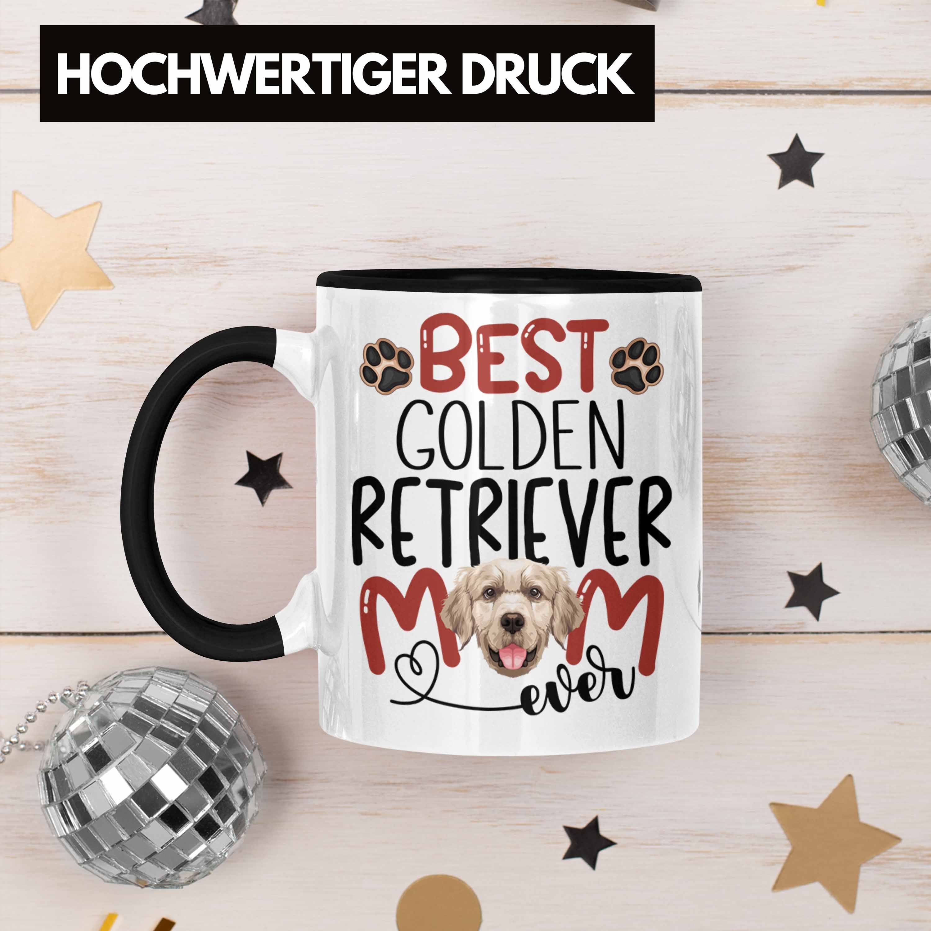 Trendation Tasse Golden Retriever Mom Spruch Besitzerin Tasse Lustiger Geschenk Schwarz Geschen