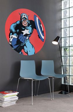 Komar Wandtattoo Marvel PowerUp Captain America (1 St), Künstler: Marvel, 125x125 cm (Breite x Höhe), rund und selbstklebend