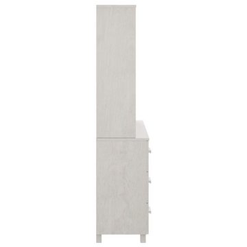 möbelando Küchenbuffet Trier (B/H/T 90 x 180 x 40 cm) aus Kiefer in Weiß mit 3 Schubladen und einer Tür