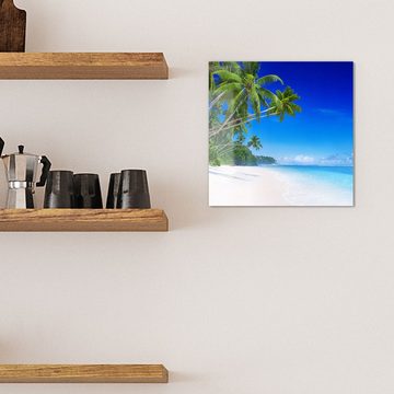 DEQORI Magnettafel 'Palmen am Sandstrand', Whiteboard Pinnwand beschreibbar