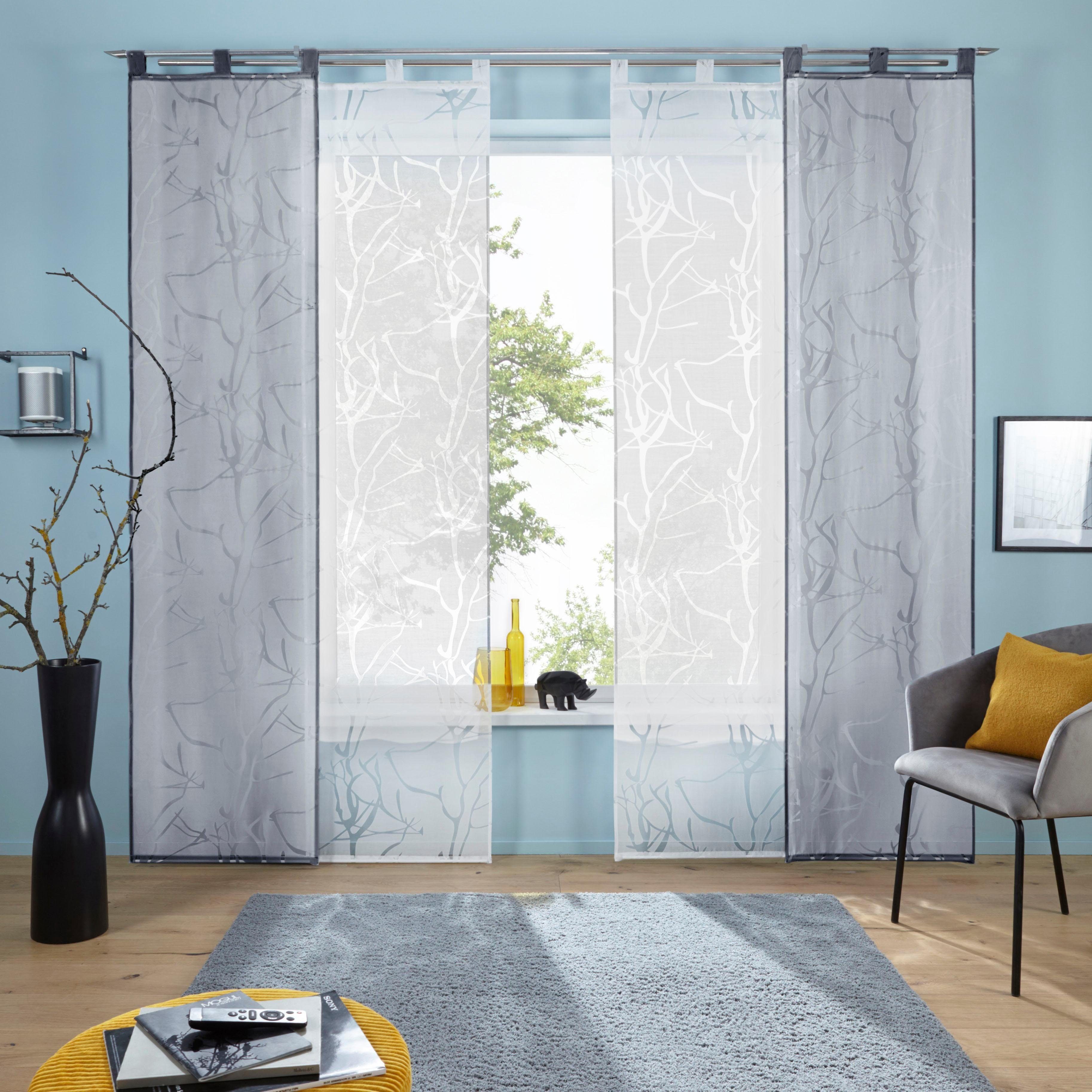 OTTO home Schiebegardine Anna (1 St), Schlaufen, halbtransparent, Ausbrenner, Inkl. Beschwerungsstange – Bild 5 von 5
