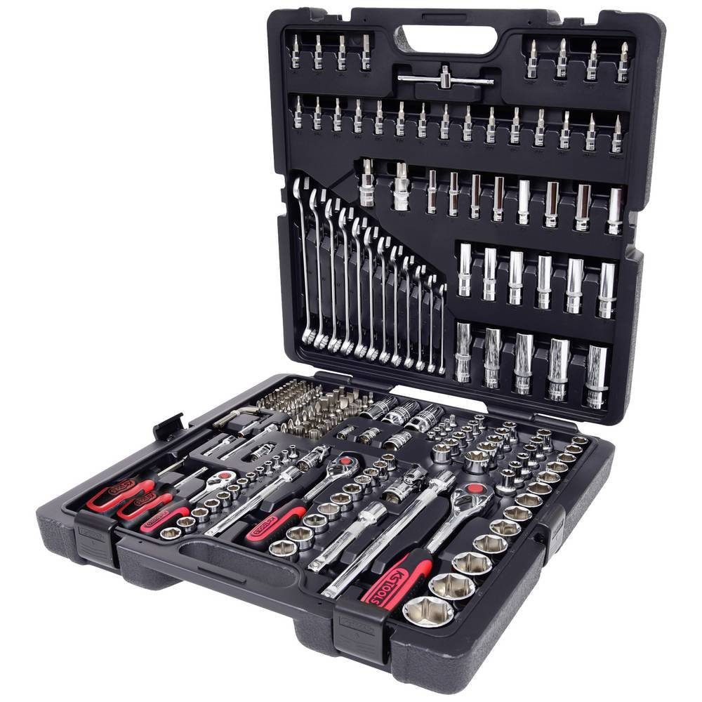 KS Tools Steckschlüssel 1/4″+3/8″+1/2″ CHROMEplus Steckschlüssel-Satz, 216-tlg 918.0216