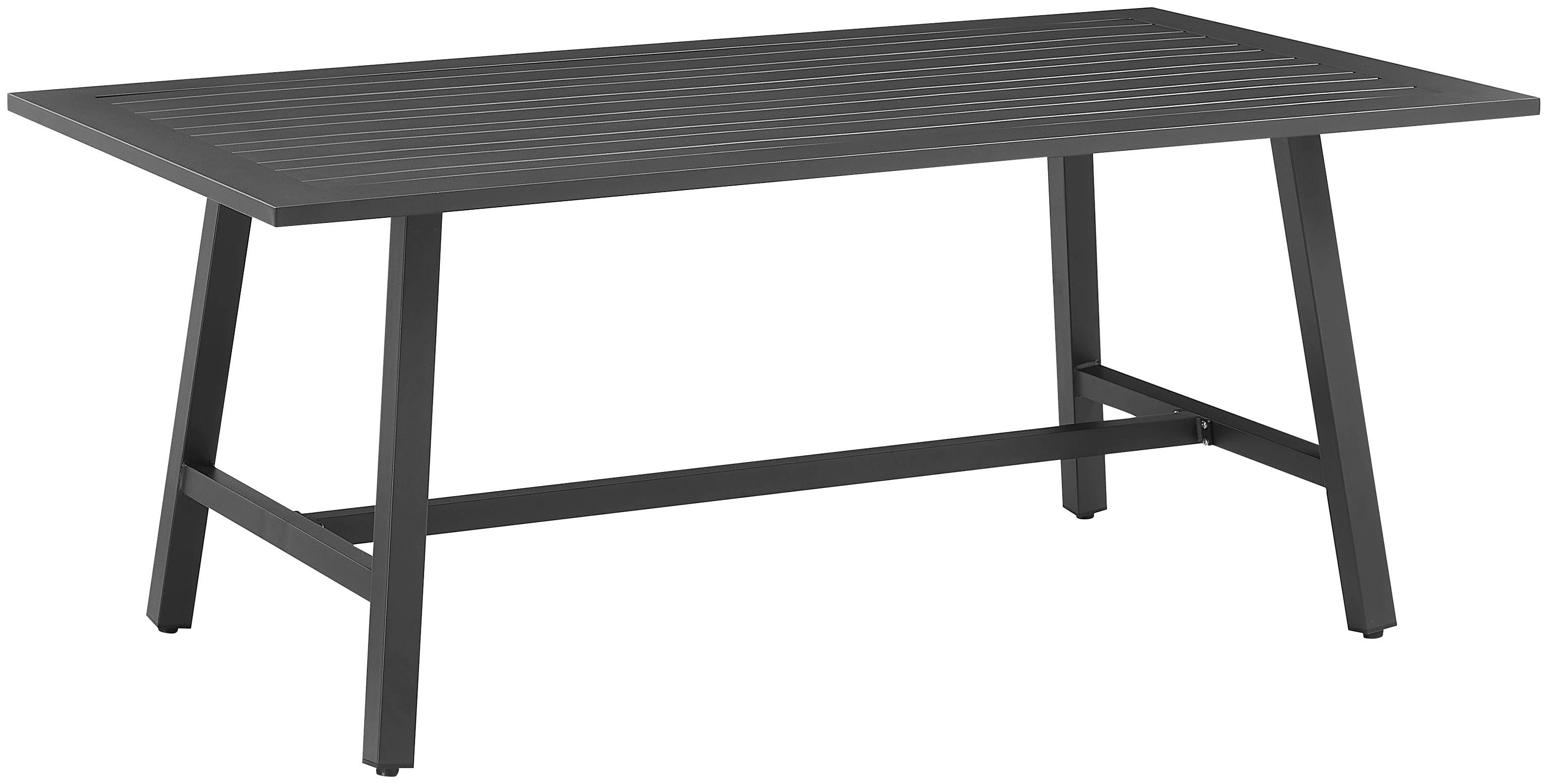 KONIFERA Garten-Essgruppe Edessa, TOPSELLER!, (Set, 19-tlg., 6x Sessel, 6x Sitzauflagen, 6x Rückenauflagen,1x Tisch), Tischplatte aus Alu-Lamellen,Armlehne mit Seilgeflecht&Noonwood-Latten