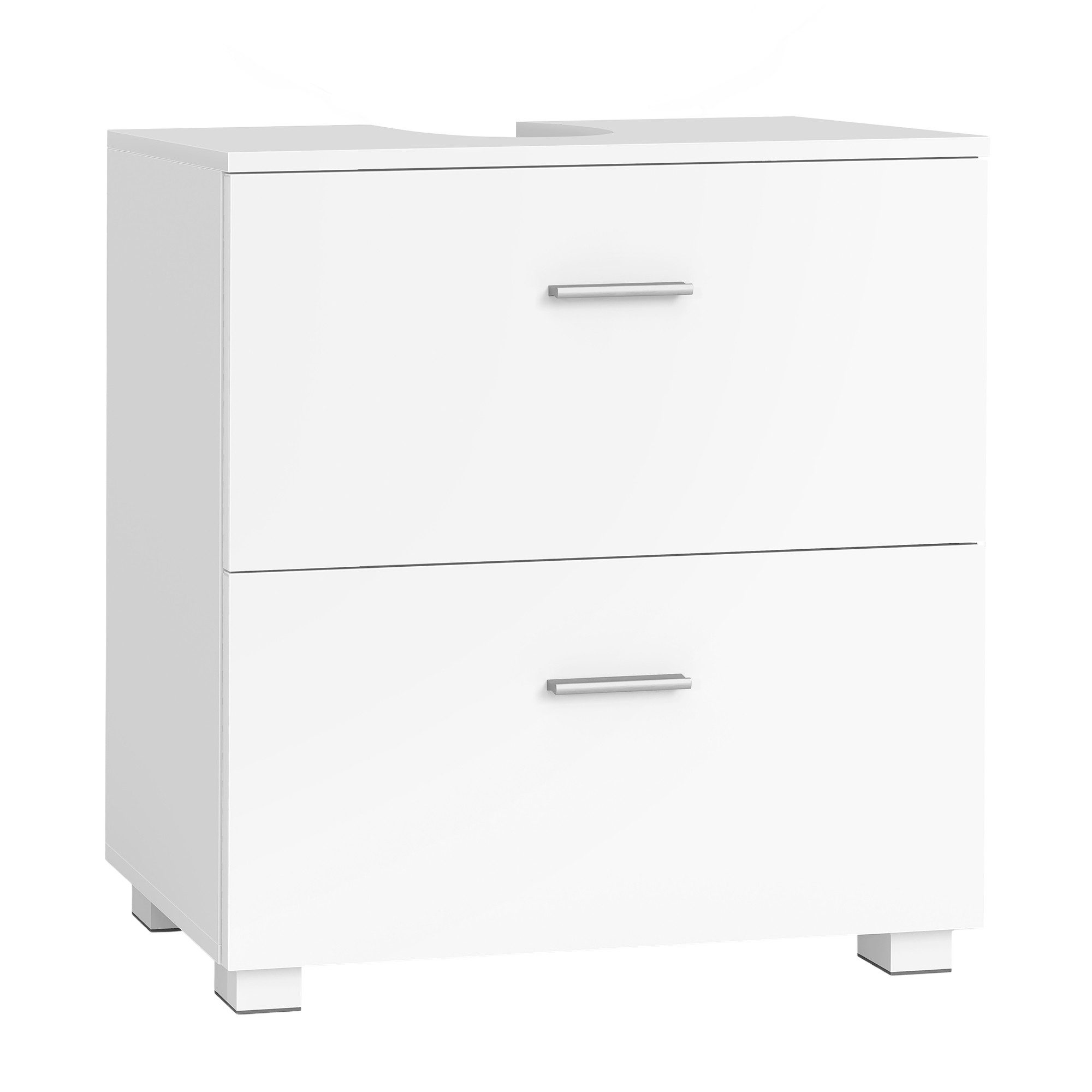 VASAGLE Waschbeckenunterschrank mit 2 großen Schubladen, Badezimmerschrank, hohe Füße, 30 x 60 x 63,8