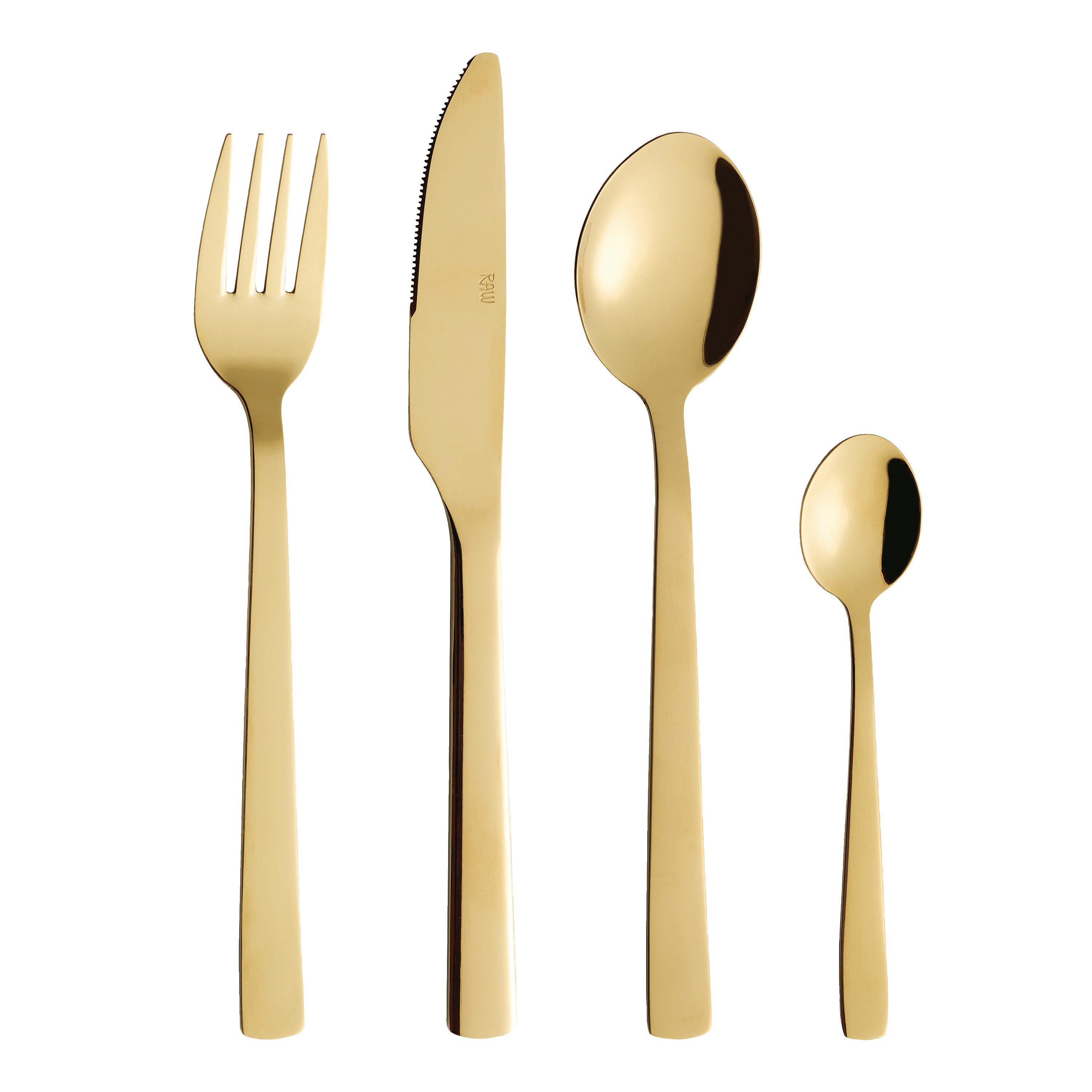 aida RAW Besteck-Set RAW (24-tlg), 6 Personen, Edelstahl, PVD-beschichtet. Reduzierter Preis € 65,69. Unverbindliche Preisempfehlung € 98,90