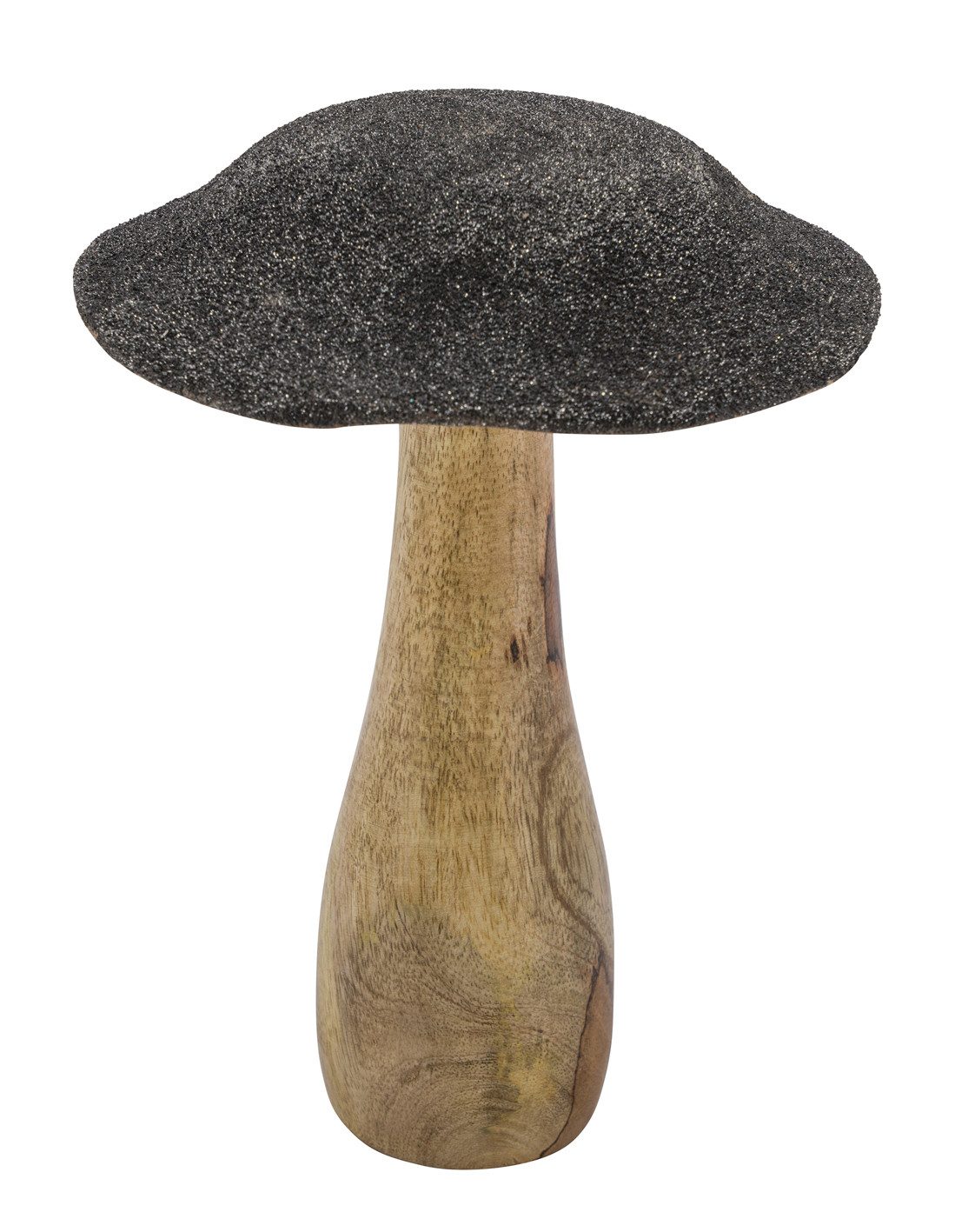 Gehlmann Dekofigur Dekopilz aus Mangoholz - Anthrazit mit Glitzer 15 x 15 x günstig online kaufen