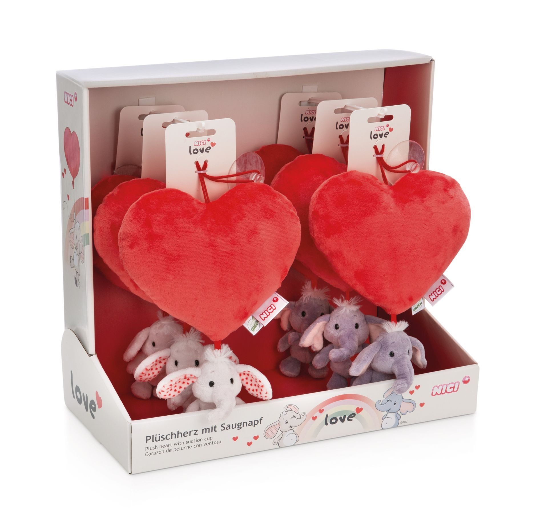 Nici Plüschfigur Nici 61501 Sort. Plüschherz 15cm mit Kuscheltier Love Elefant