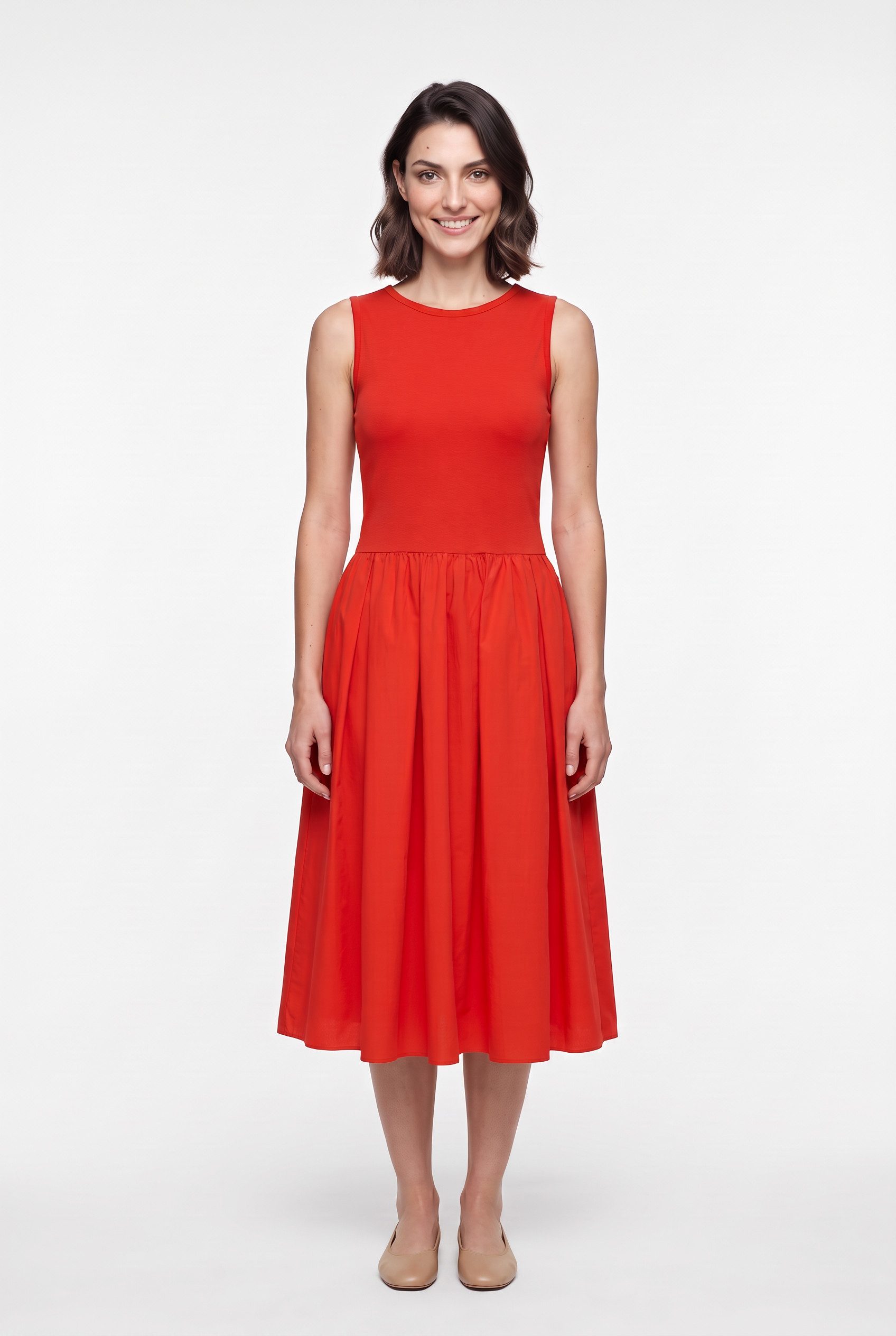 Gant Trägerkleid JERSEY WOVEN COMBO Regular fit mit Rundhalsausschnitt