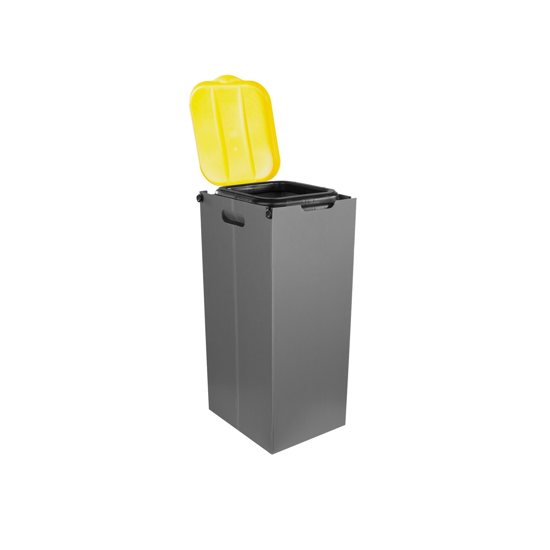 Müllsackhalter BigDean Mülleimer mit Müllbeutelständer Sichtschutz GELB Müllsackständer