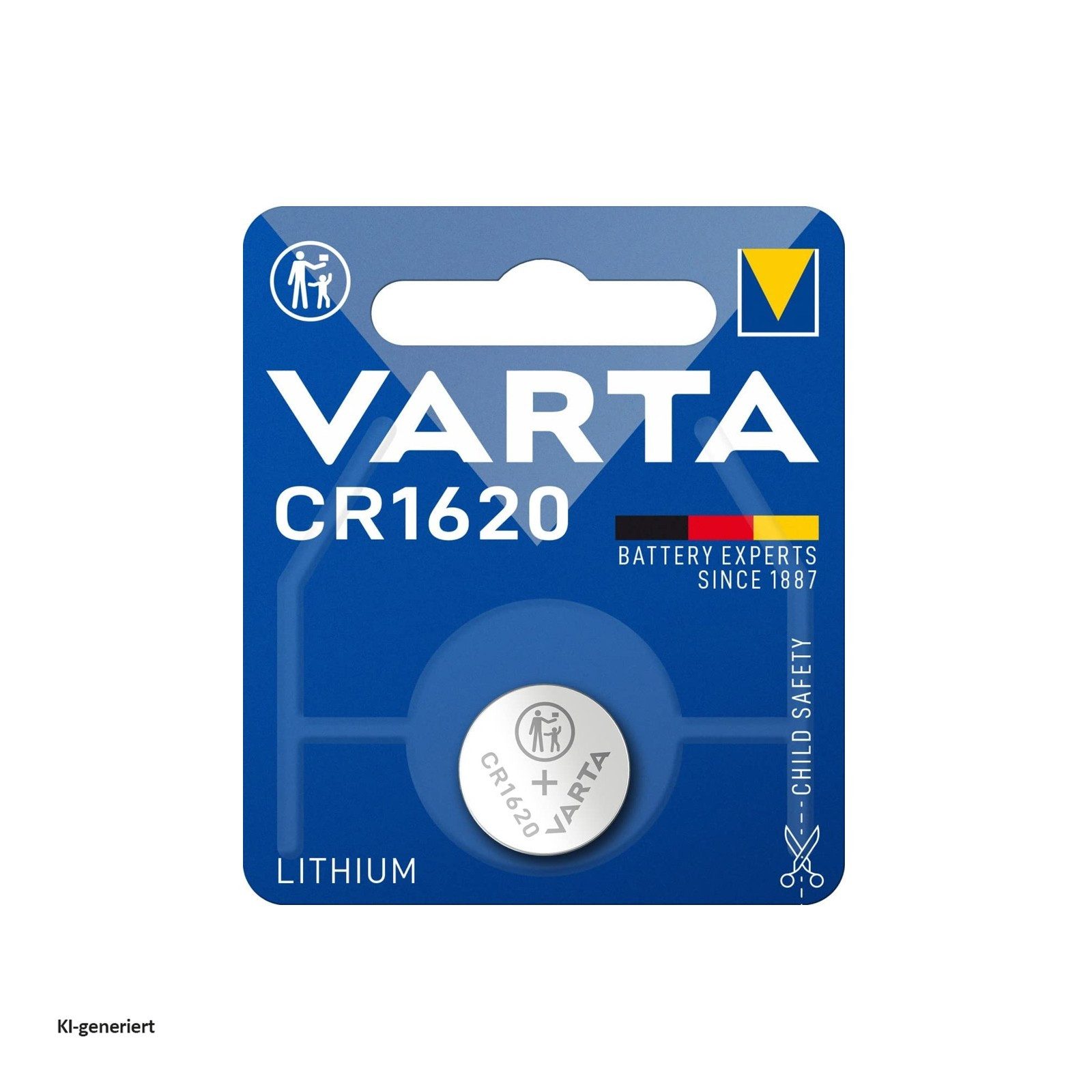 VARTA Knopfzelle CR1620 Knopfzelle, (3 V V, 1 St)