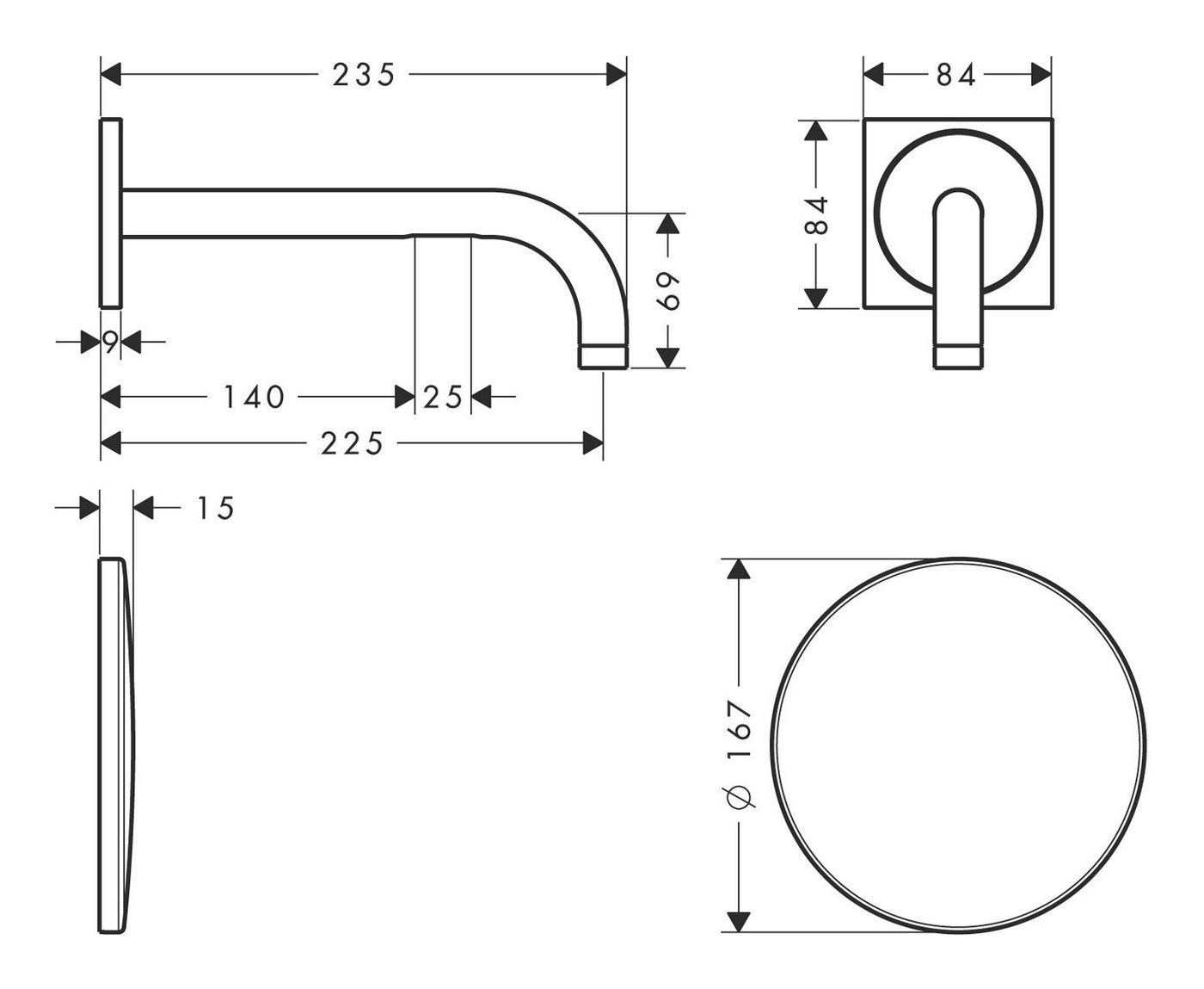 Thumbnail - hansgrohe Unterputzarmatur Axor Uno Elektronik-Waschtischmischer Unterputz Ausladung