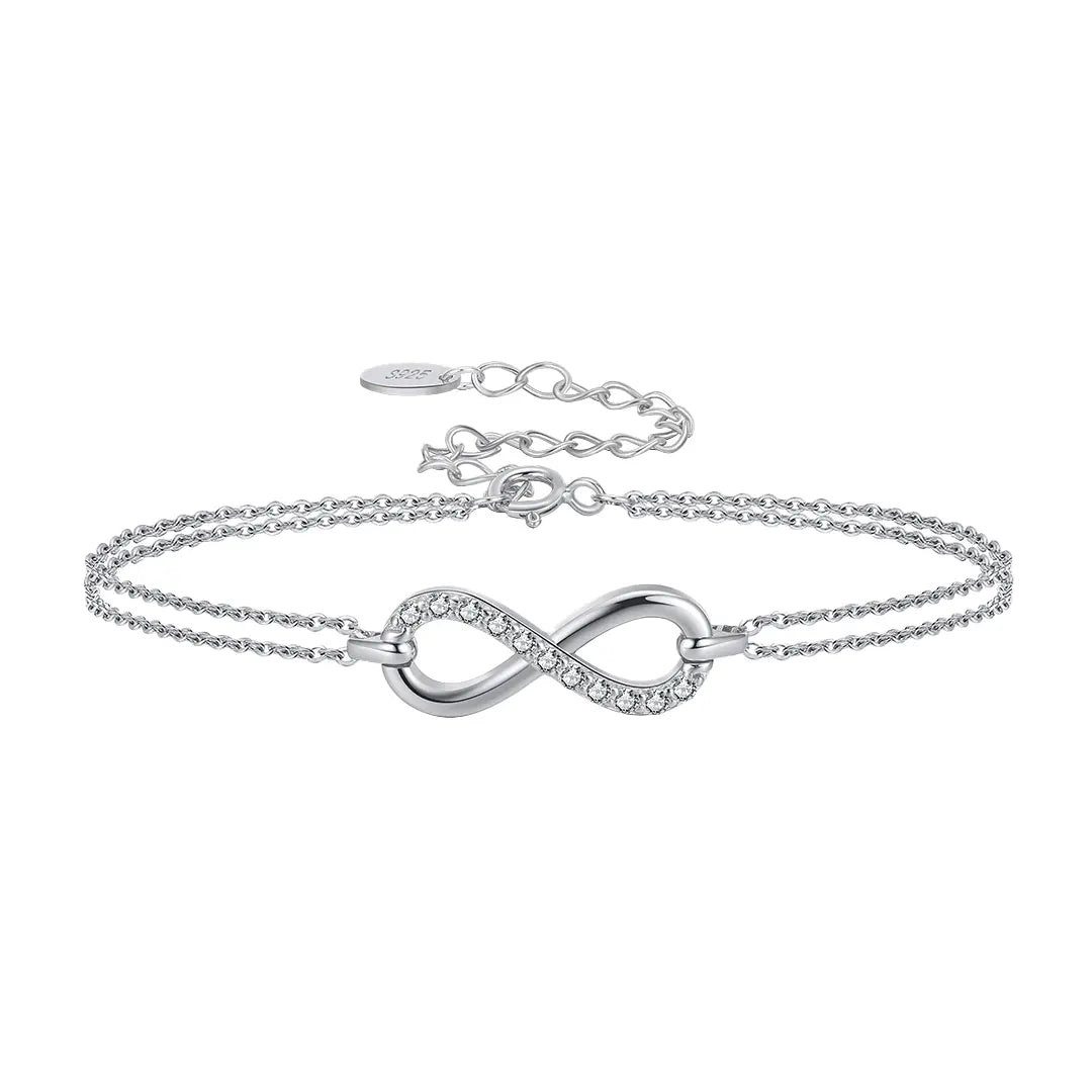 Suzan Gold Silberarmband 925 Silber vergoldet Unendlichkeitszeichen, Zeitloses Design, vielseitig kombinierbar, ideal als Geschenk – Bild 2 von 5