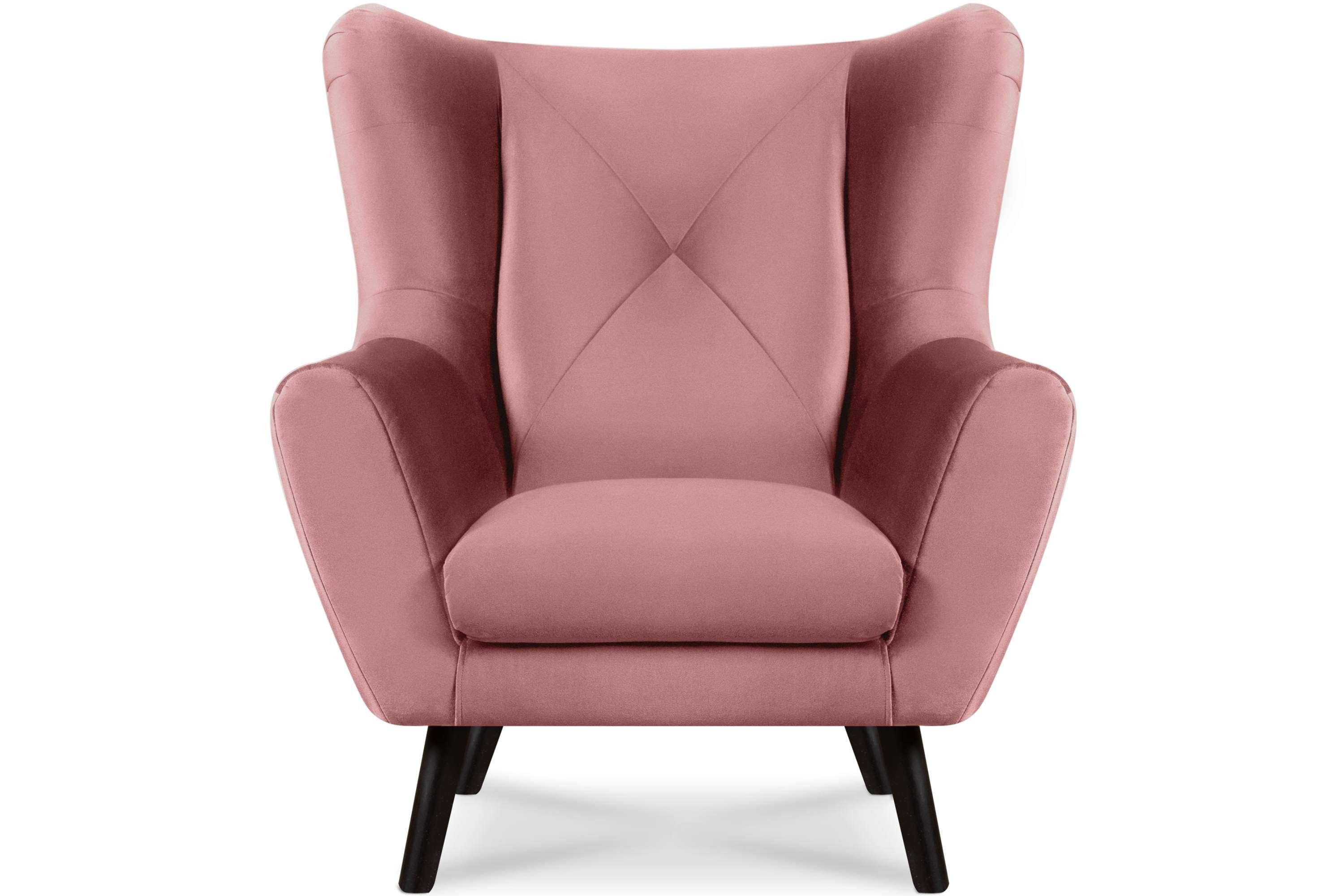 Konsimo Ohrensessel MIRO Sessel mit Armlehne, bequemer Schaumstoff im Sitz, wasserabweisender Oberstoff rosa | rosa