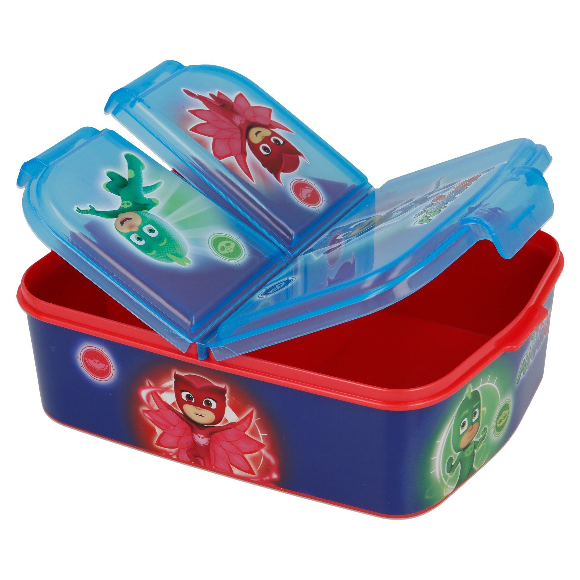 mit PJ Brotdose Kunststoff, 3-Fach-Unterteilung Kinder Lunchbox, frei Masks BPA
