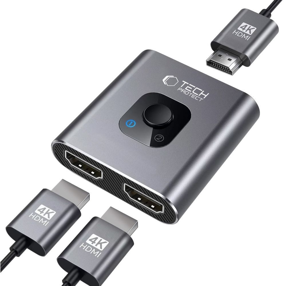 TECH PROTECT Tech-Protect HB07 USB-C Hub HDMI 4K 60Hz Grau USB-Adapter