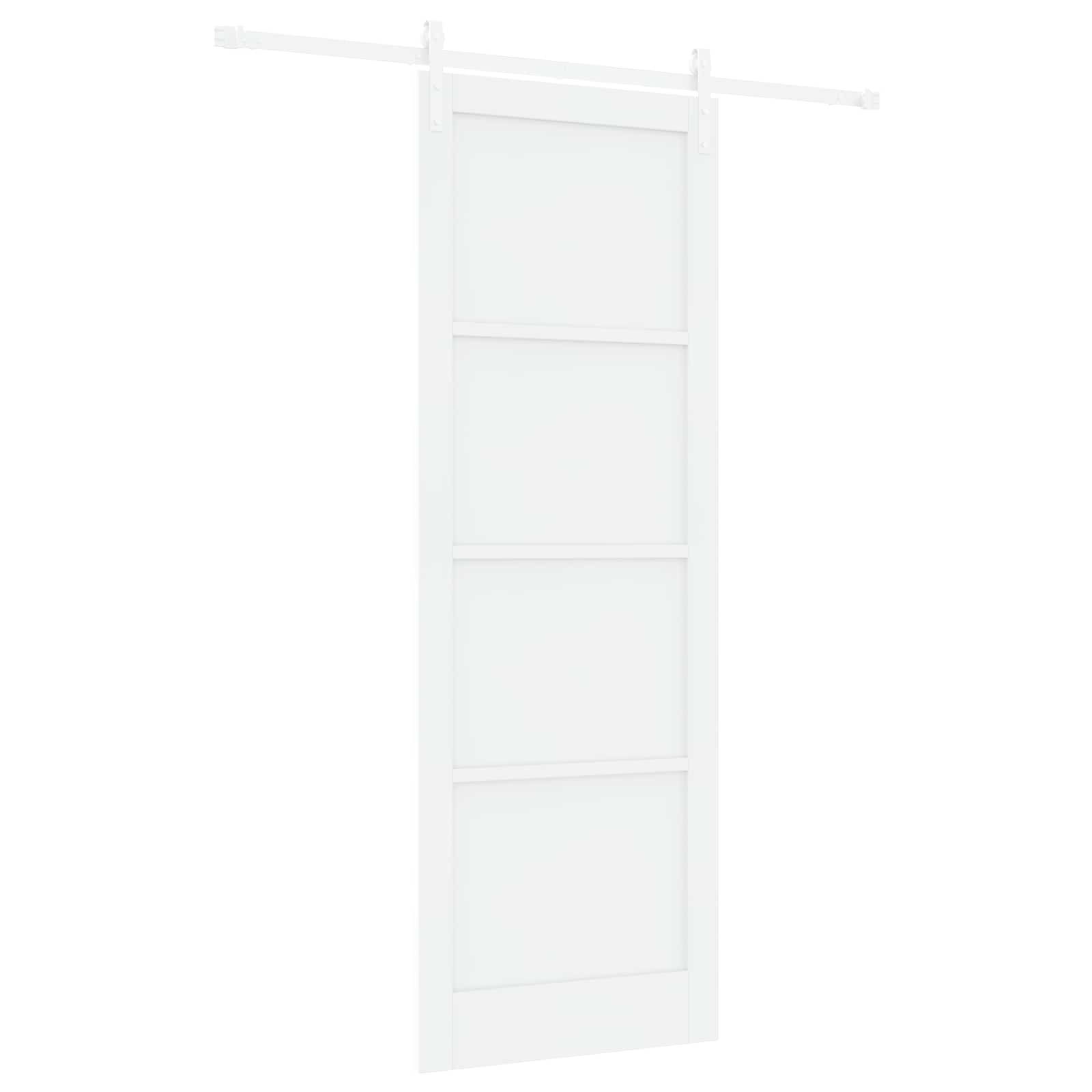 vidaXL Schiebetür Weiß 83 x 232 cm Massives Kiefernholz (1-St)