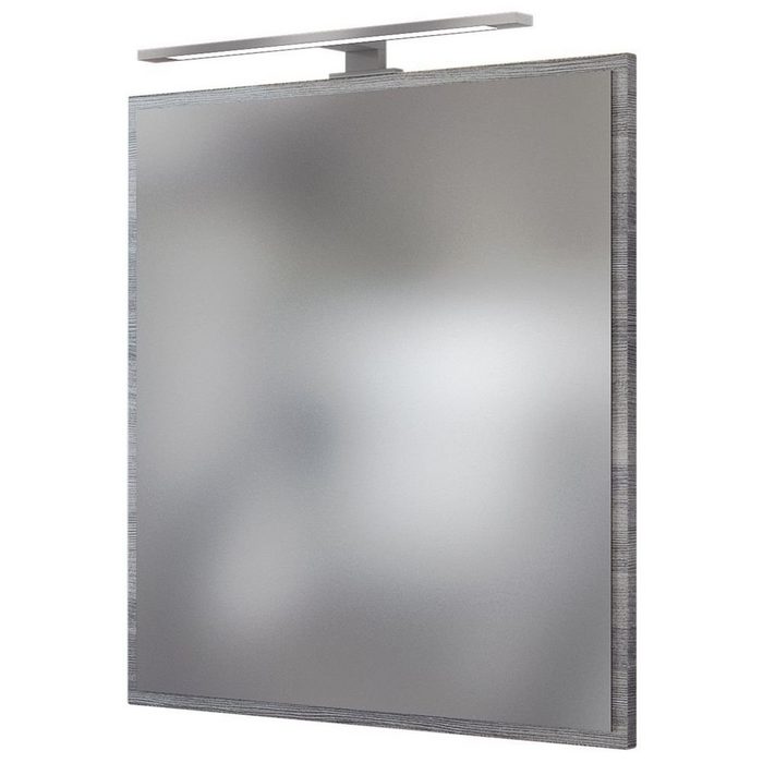 Lomadox Badspiegel APIA-03 Badezimmer-Spiegel 60cm mit LED in graphit B/H/T ca. 60/64/2 cm