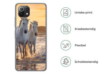 MuchoWow Handyhülle Pferde - Wasser - Strand - Tiere, Phone Case, Handyhülle Xiaomi Mi 11 Lite, Silikon, Schutzhülle