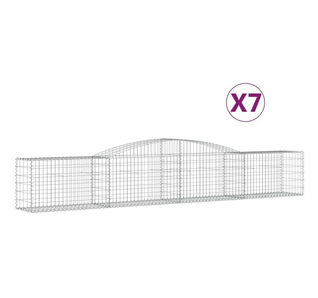 Thumbnail - vidaXL Blumentopf Gabionen mit Hochbogen 7 Stk. 400x50x60/80cm Verzinktes Eisen (7 St)