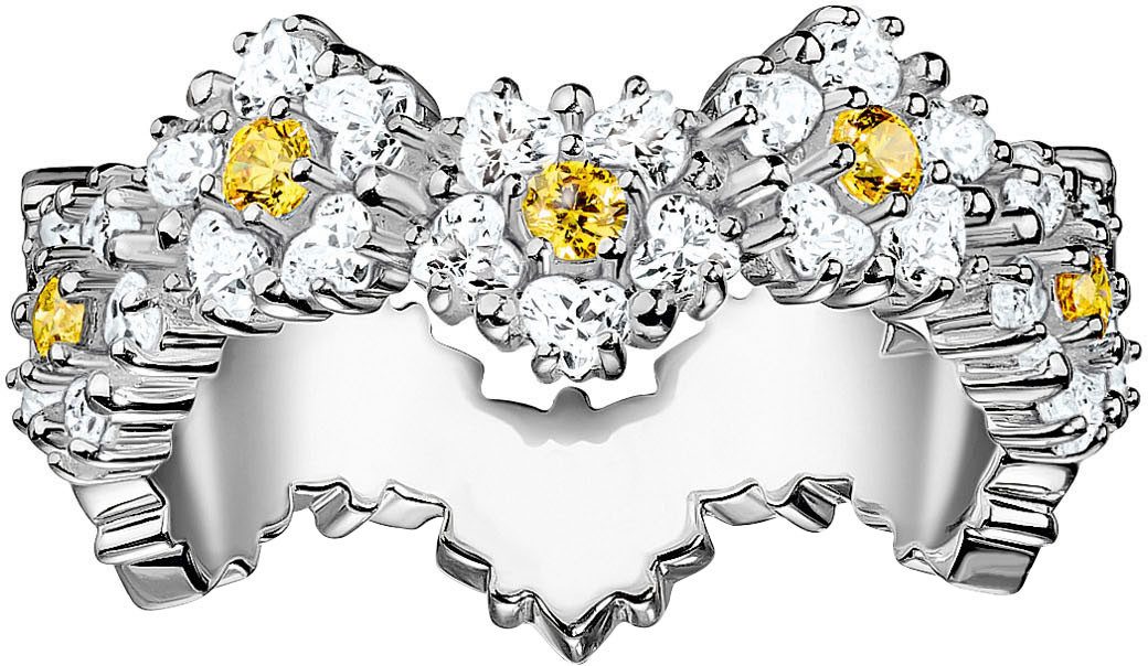 THOMAS SABO Fingerring Lovely Daisy Ring, TR2337-051-4-54-60, mit Zirkonia (synth)