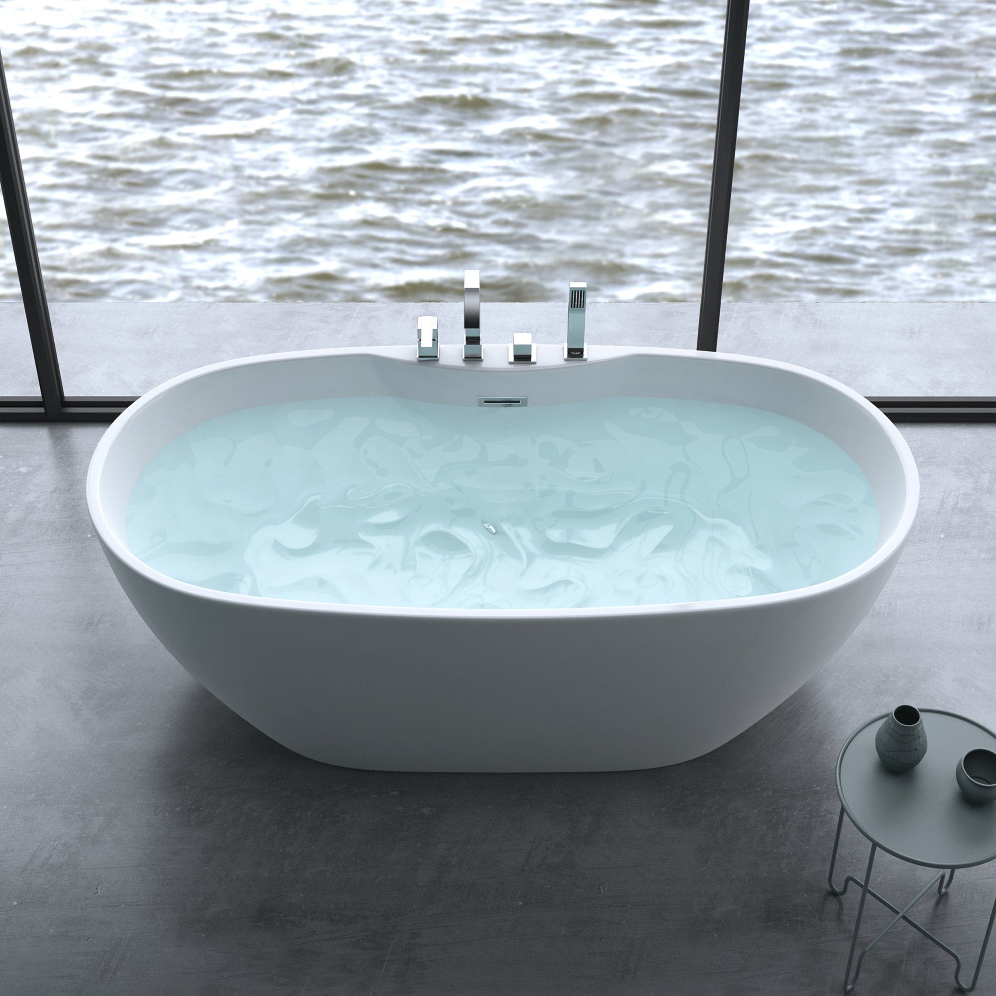 doporro Badewanne Design-Badewanne Freistehend inkl. Ablaufgarnitur günstig online kaufen