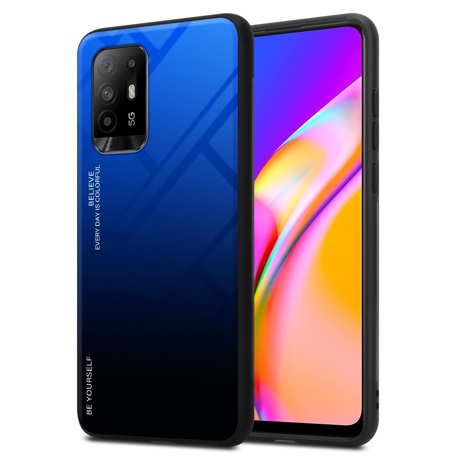 Cadorabo Handyhülle für Oppo A94 5G Hülle Oppo A94 5G, Robustes Hard Case - Handy Schutzhülle - Hülle - Back Cover Bumper