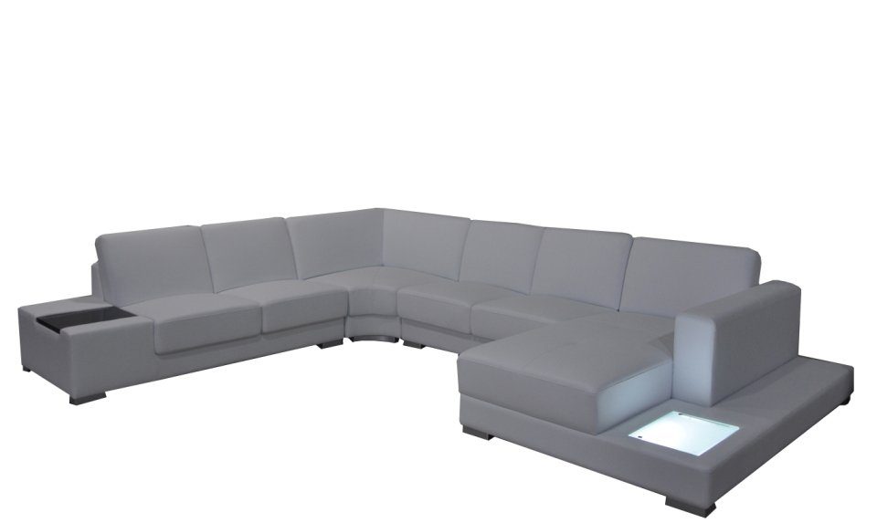 JVmoebel Ecksofa, Ledersofa Couch Wohnlandschaft Ecksofa Design Modern Sofa U-Form