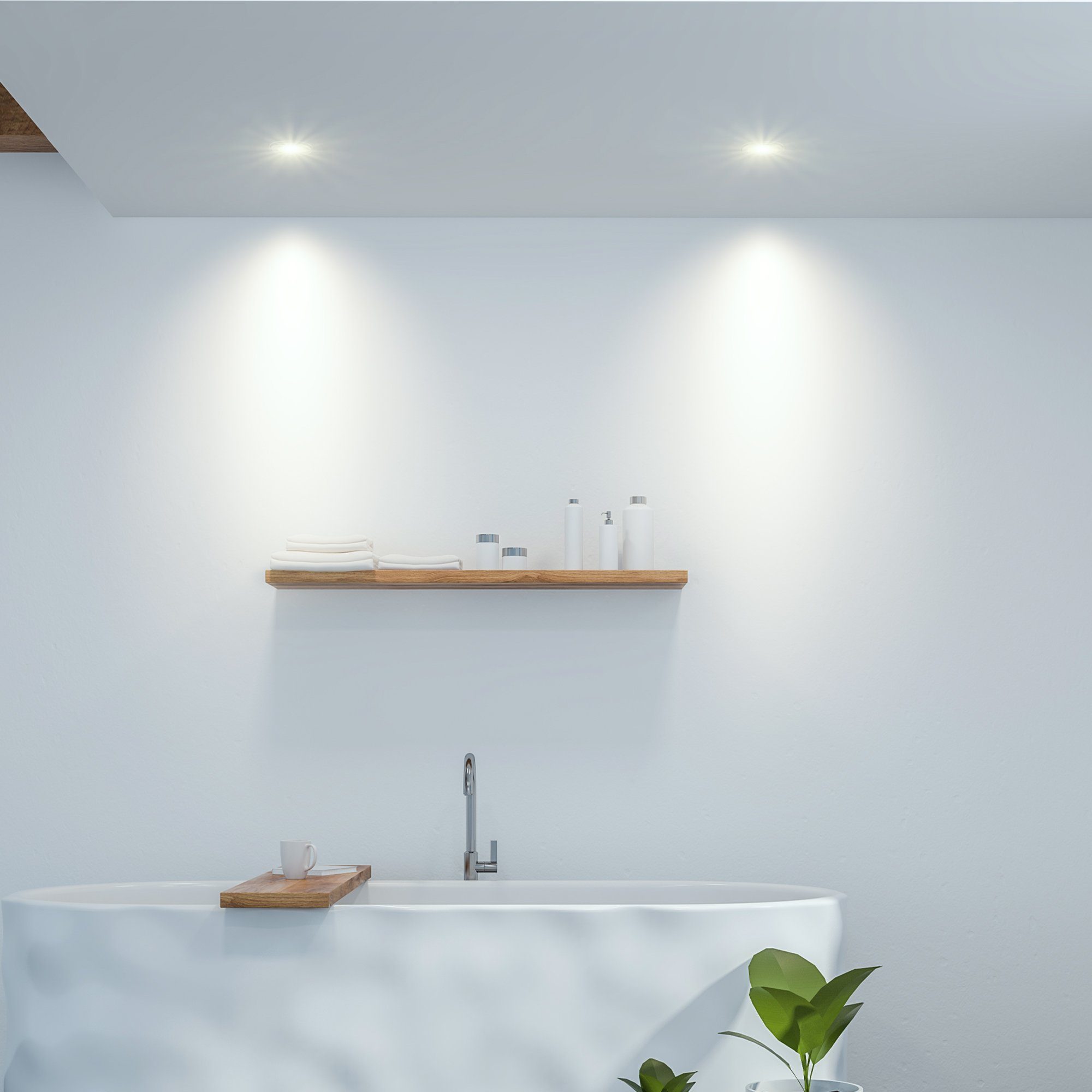 in Außen-Deckenleuchte mit Spot 6W, LED BEDA LED weiss 38° SSC-LUXon Einbau IP65 rund Neutralweiß GU10 Lampe