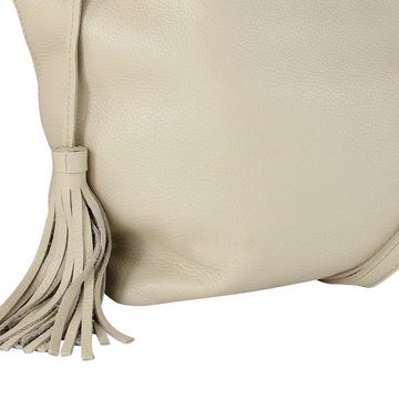 Toscanto Schultertasche Toscanto Damen Schultertasche Shopper (Schultertasche), Damen Schultertasche, Shopper Leder, beige, weiß, Größe ca. 45cm